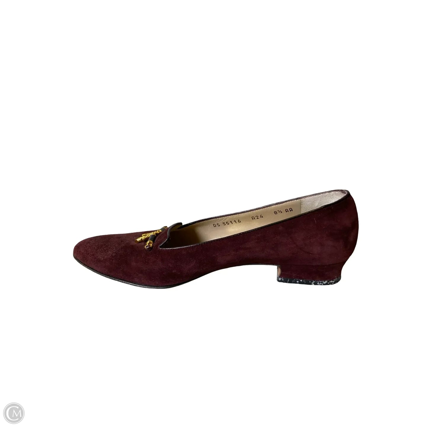 Shoes Luxury Designer By Ferragamo In Maroon, Size: 8.5