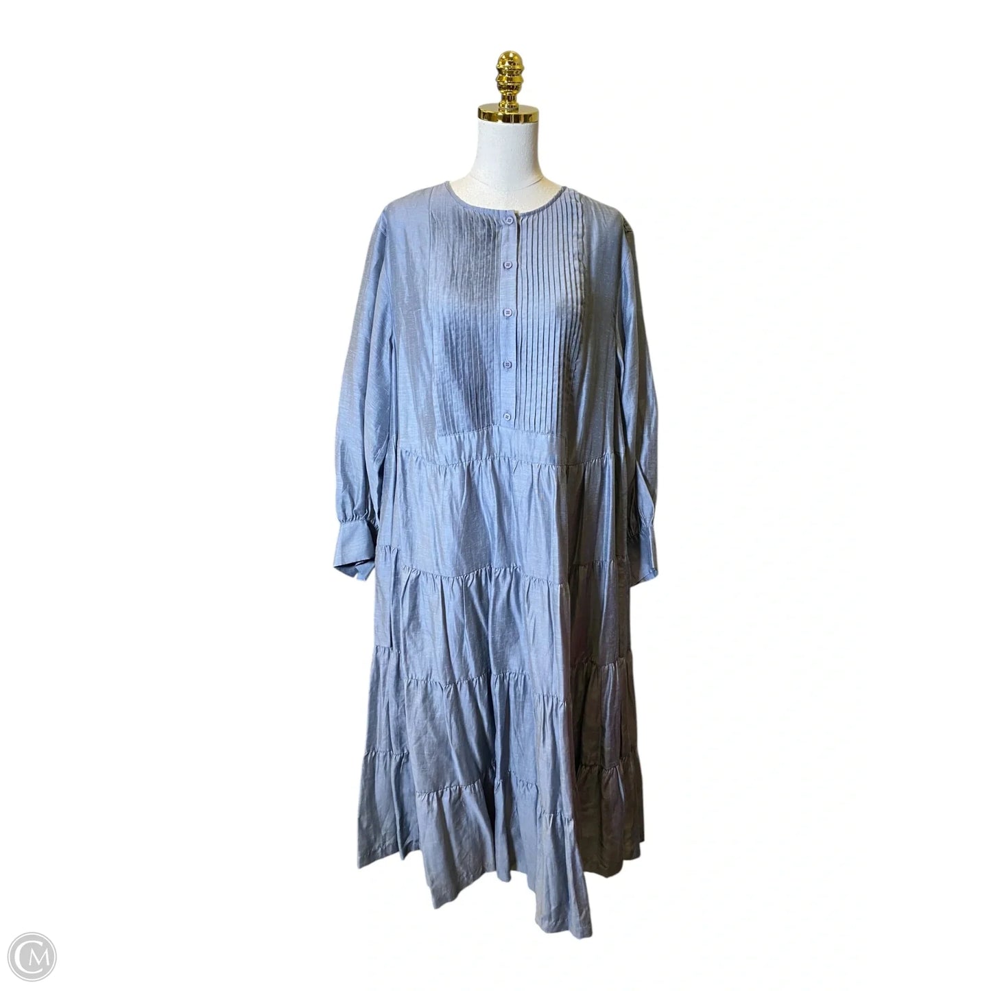 Dress Casual Maxi By Anthropologie In Grey, Size: 1x