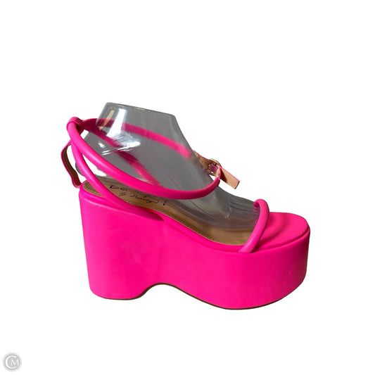 Shoes Heels Platform By Clothes Mentor In Pink, Size: 7.5