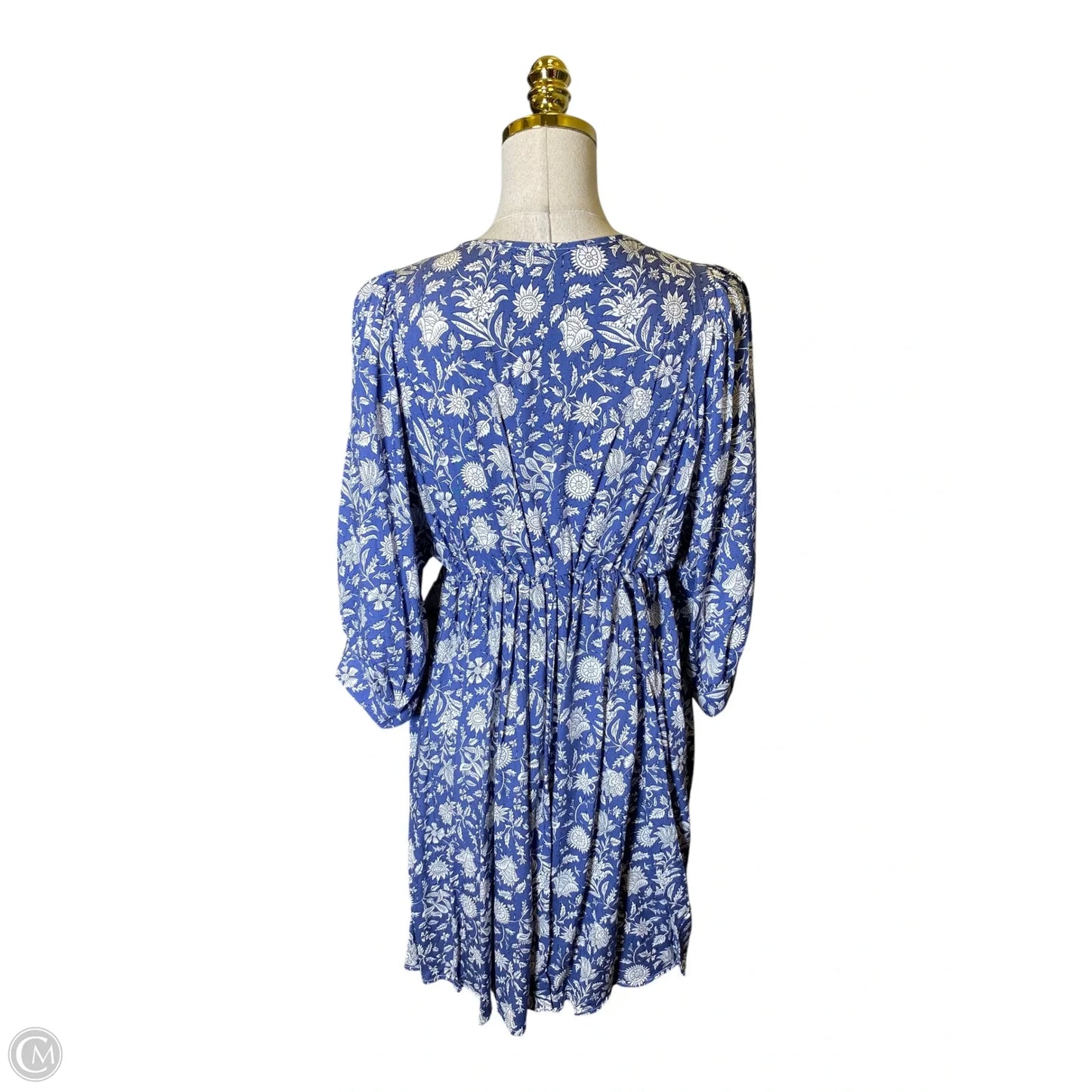 Dress Casual Midi By Clothes Mentor In Blue & White, Size: M