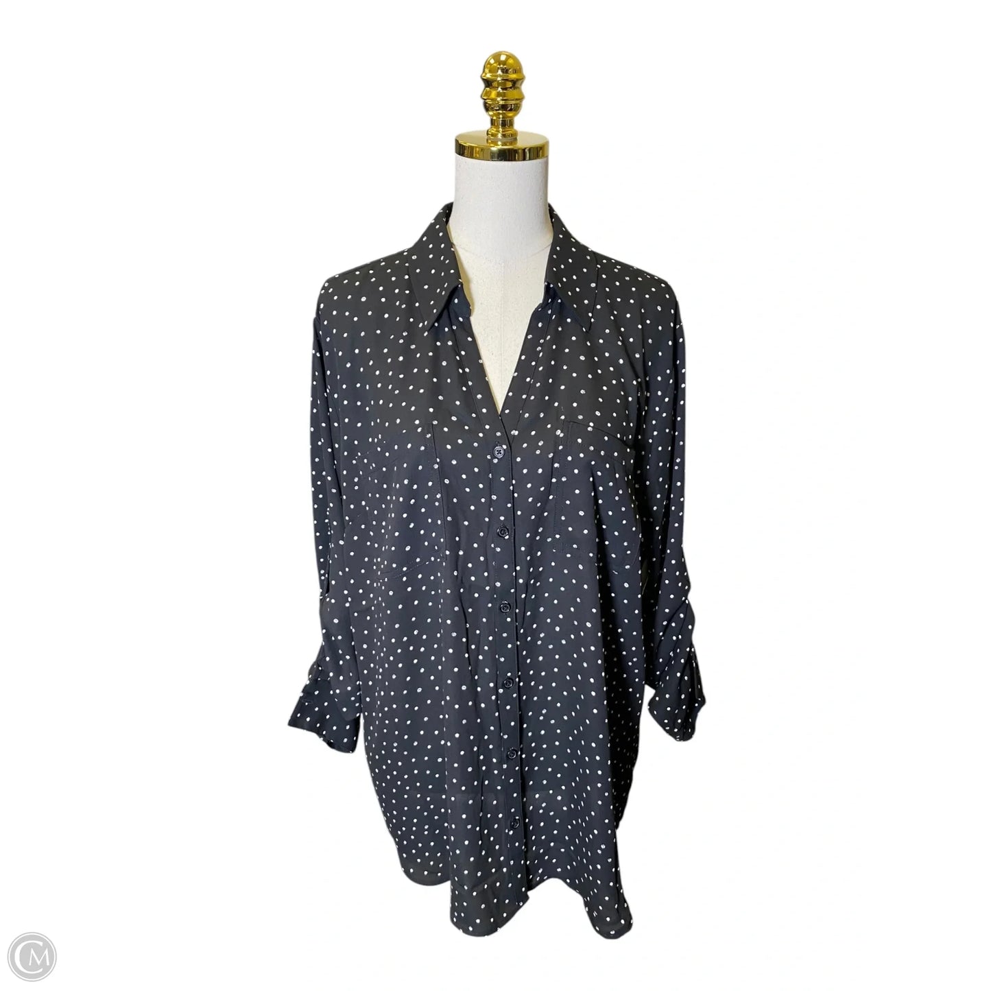 Top Long Sleeve By Maurices In Black & White, Size: 2x