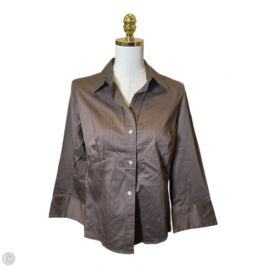Top Long Sleeve By Banana Republic In Brown, Size: L
