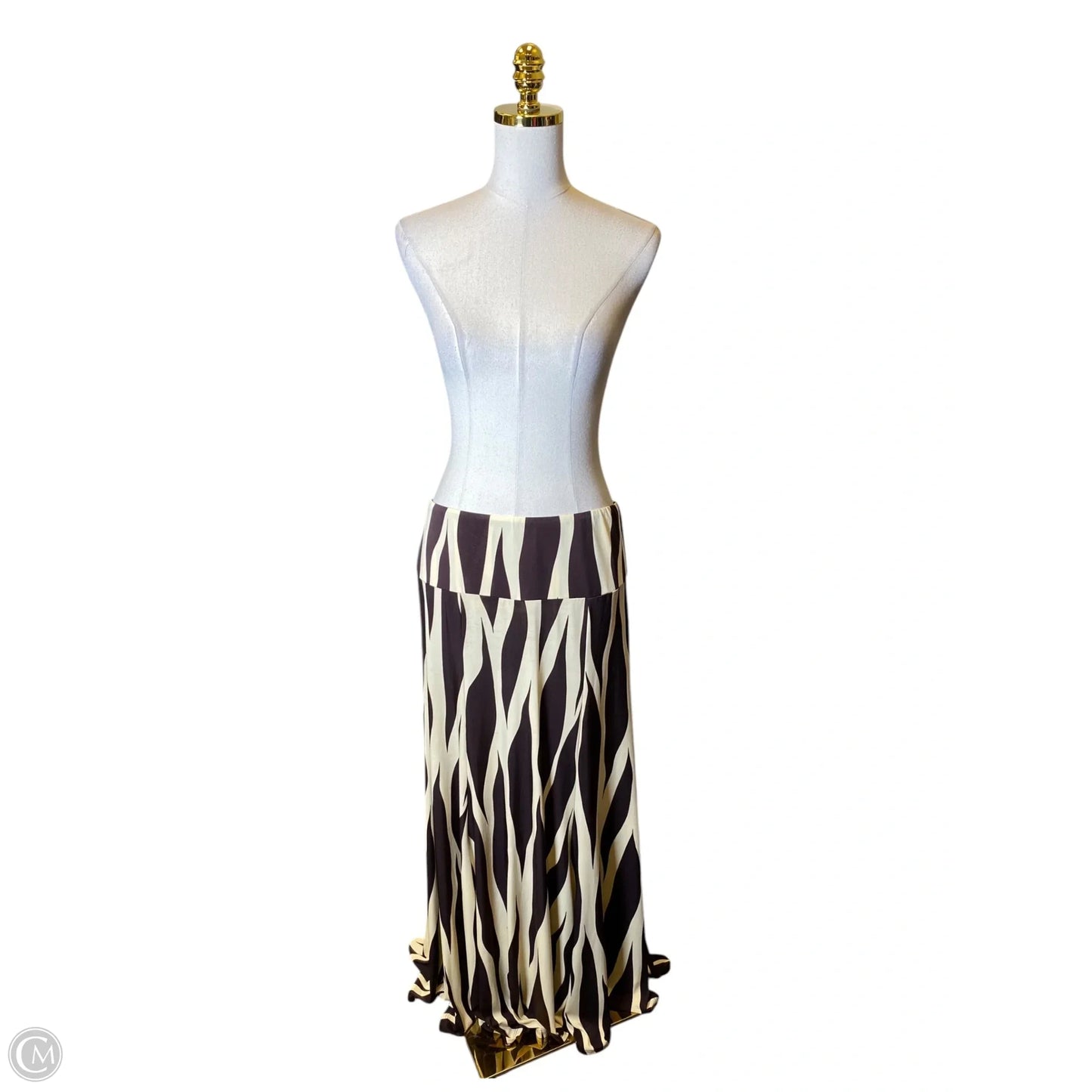 Skirt Maxi By Clothes Mentor In Brown & Cream, Size: Xl