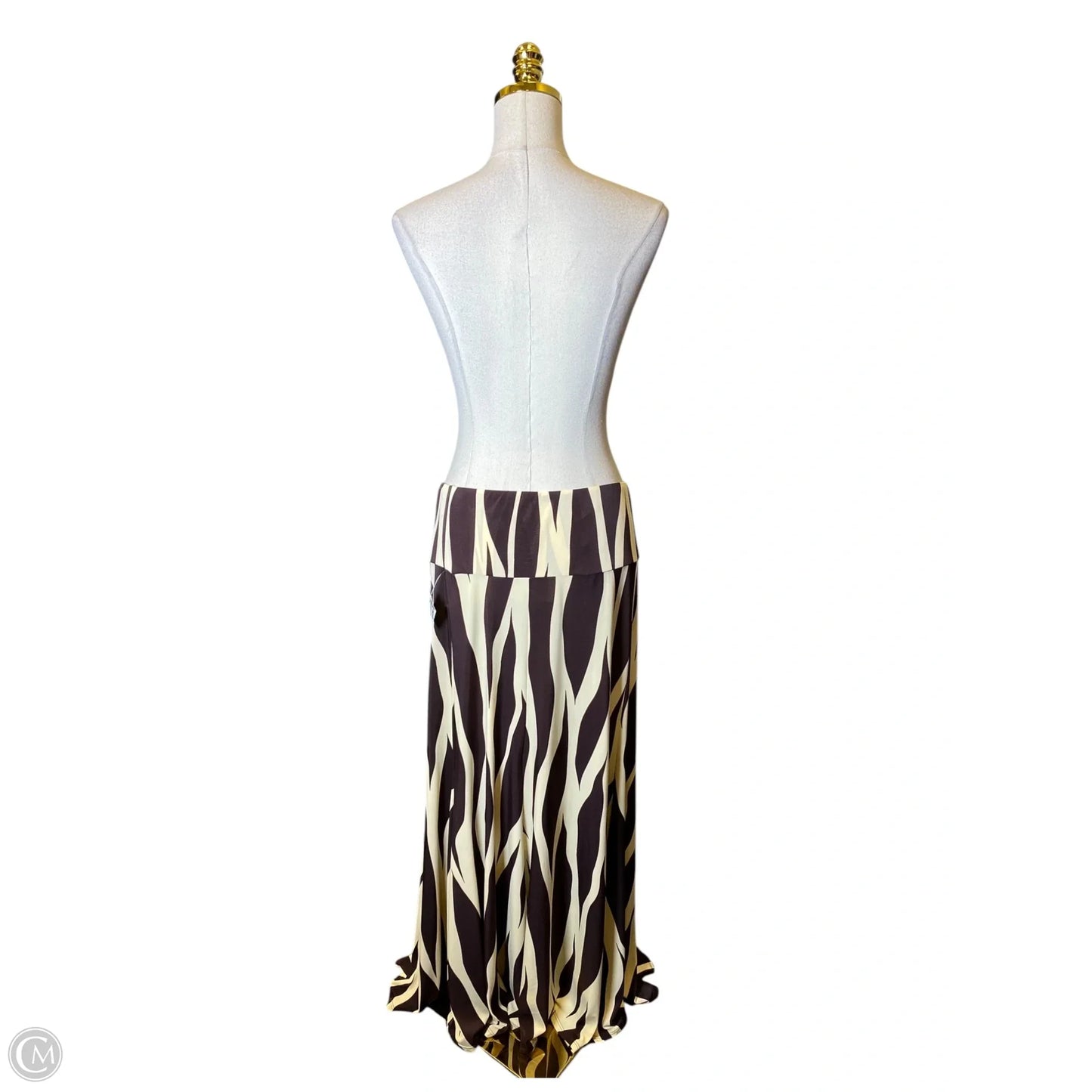 Skirt Maxi By Clothes Mentor In Brown & Cream, Size: Xl
