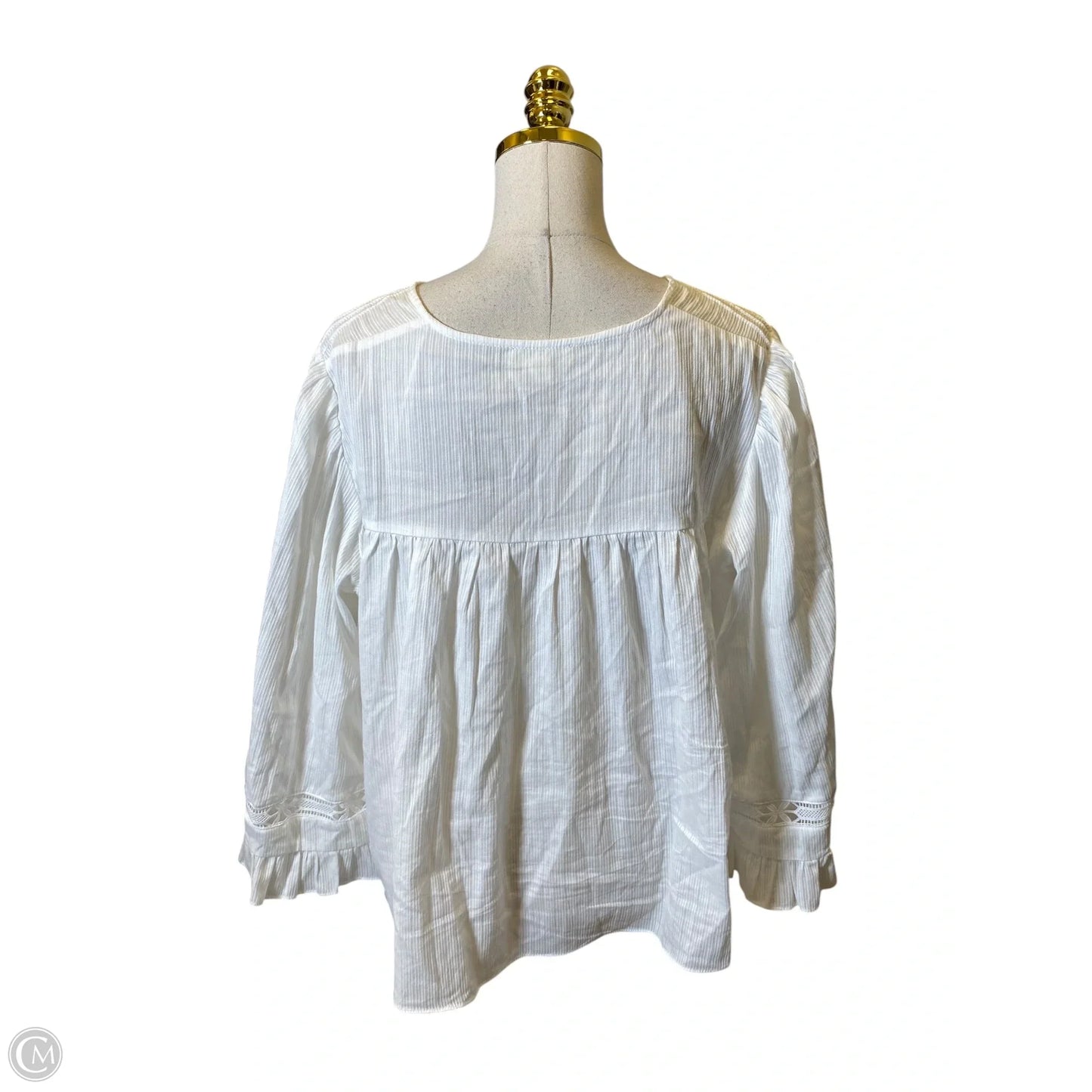 Top 3/4 Sleeve By Clothes Mentor In White, Size: L