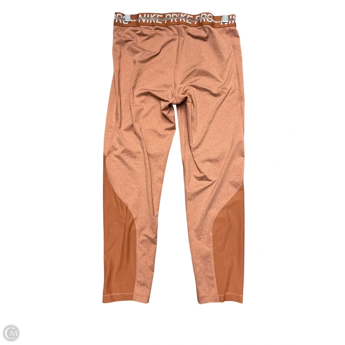 Athletic Leggings By Nike In Orange, Size: L