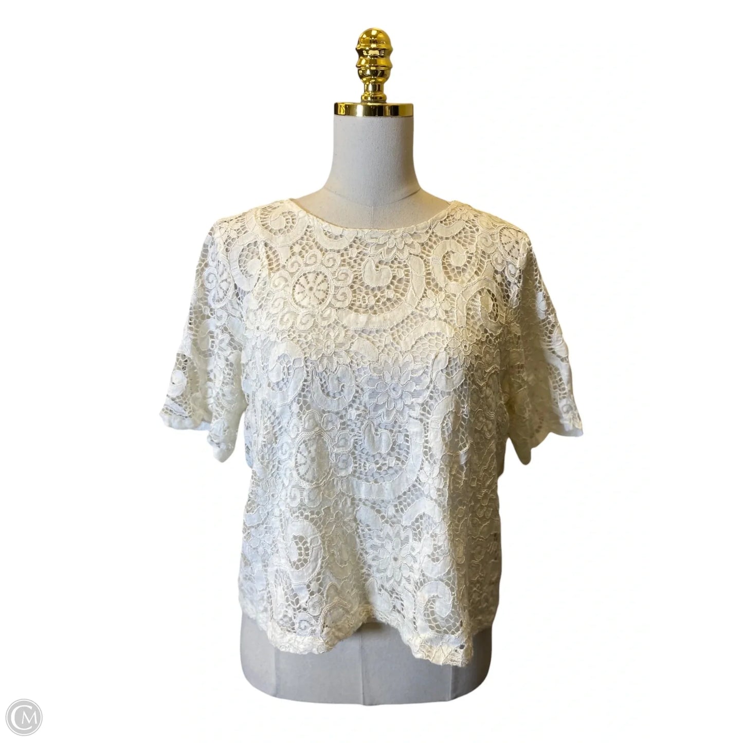 Top Short Sleeve By Nanette By Nanette Lepore In White, Size: L