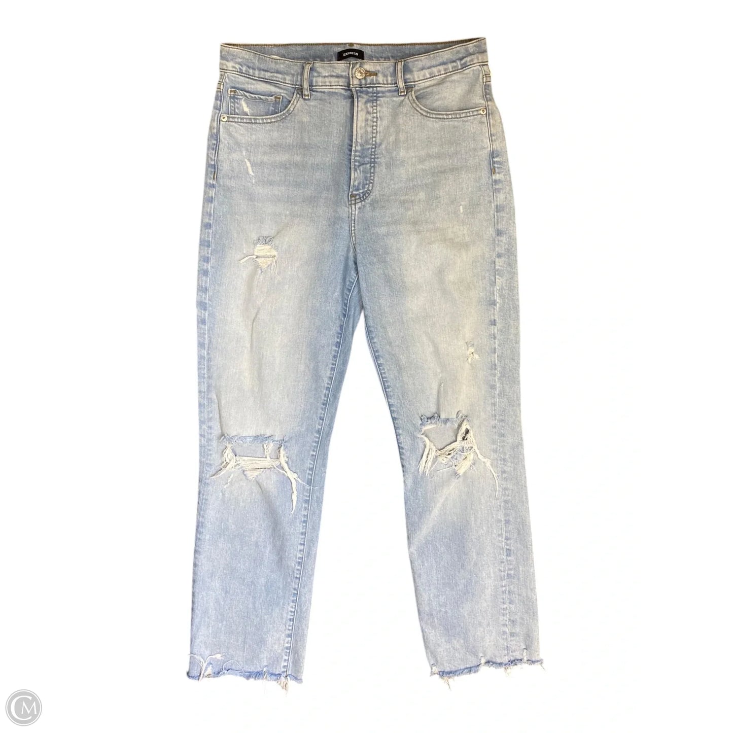 Jeans Straight By Express In Blue Denim, Size: 10