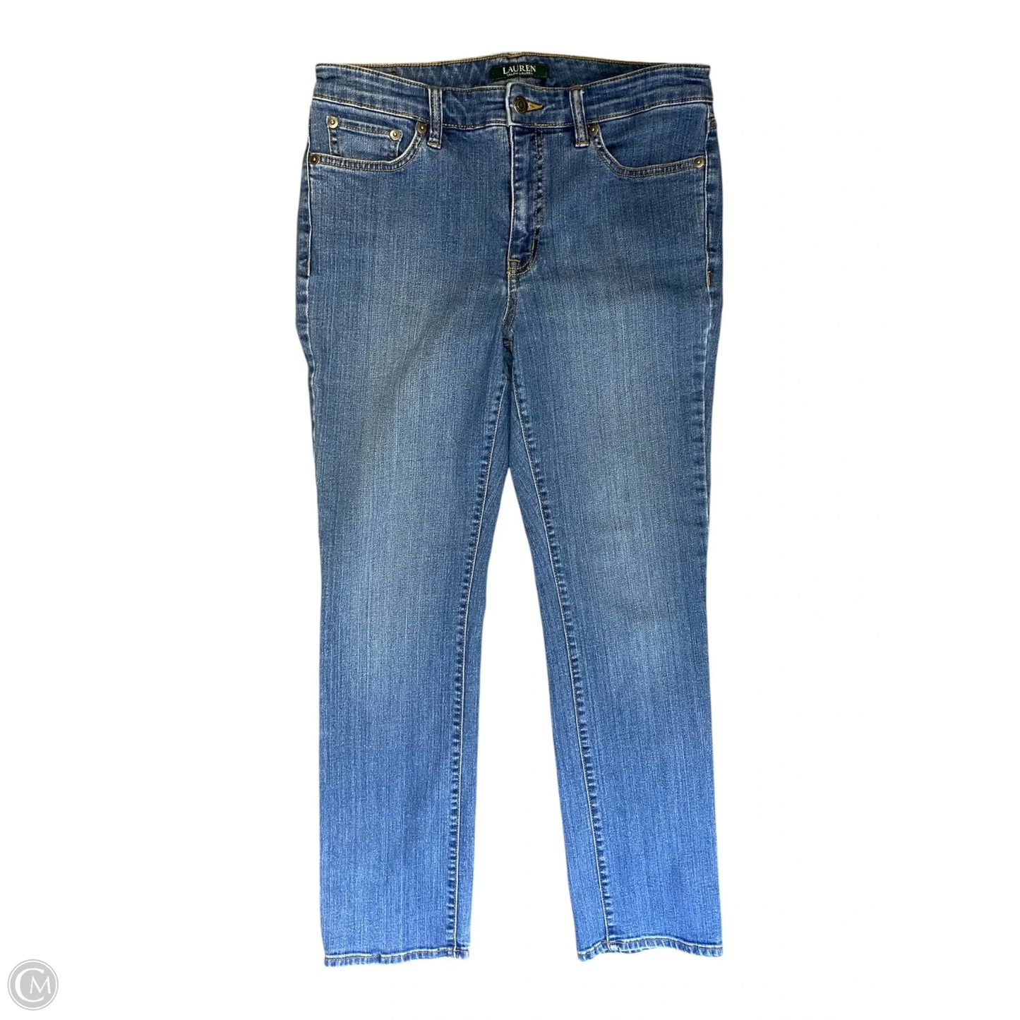 Jeans Straight By Lauren By Ralph Lauren In Blue Denim, Size: 6