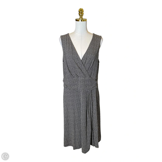 Dress Casual Midi By Ann Taylor In Black & Cream, Size: Xl