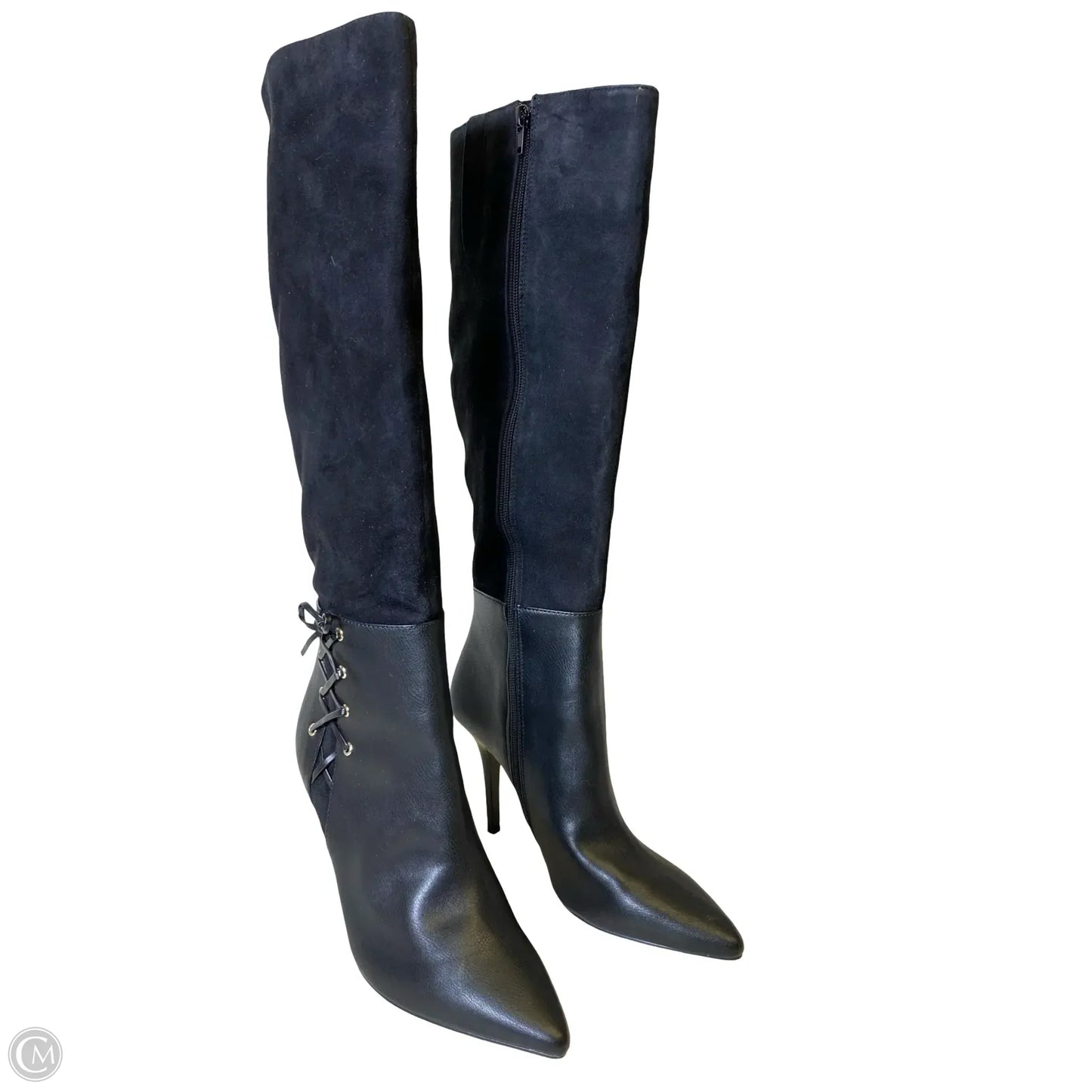 Boots Knee Heels By Nine West In Black, Size: 9.5