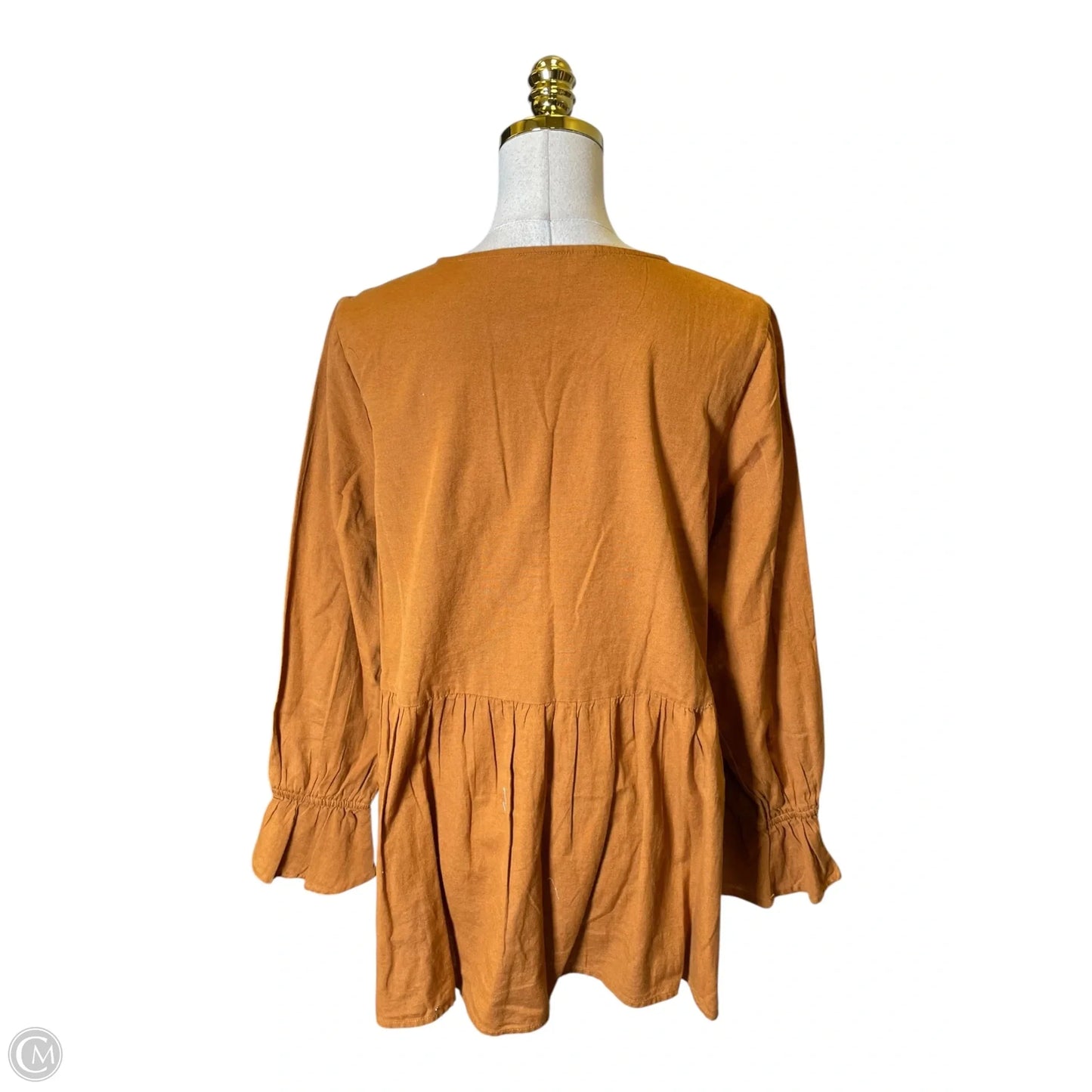 Top Long Sleeve By Clothes Mentor In Orange, Size: L