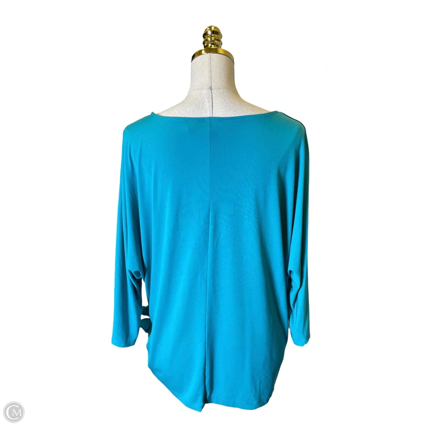 Top 3/4 Sleeve By Chicos In Aqua, Size: Xl