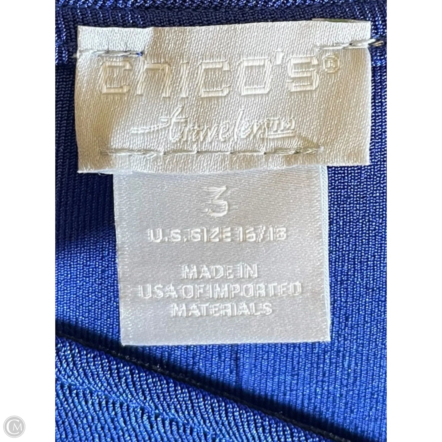 Top Short Sleeve By Chicos In Blue, Size: Xl