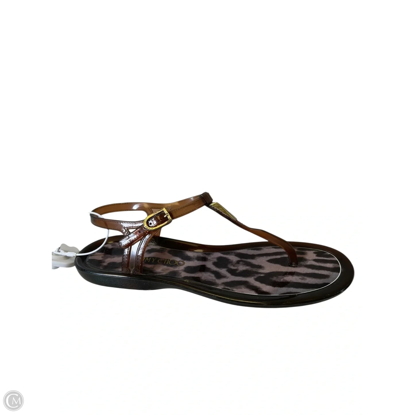 Sandals Luxury Designer By Jimmy Choo In Brown, Size: 8.5