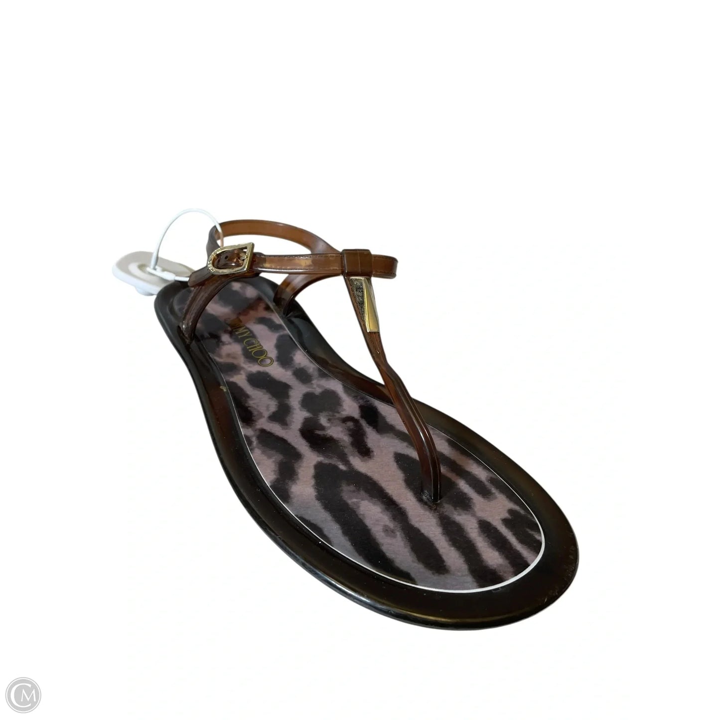 Sandals Luxury Designer By Jimmy Choo In Brown, Size: 8.5