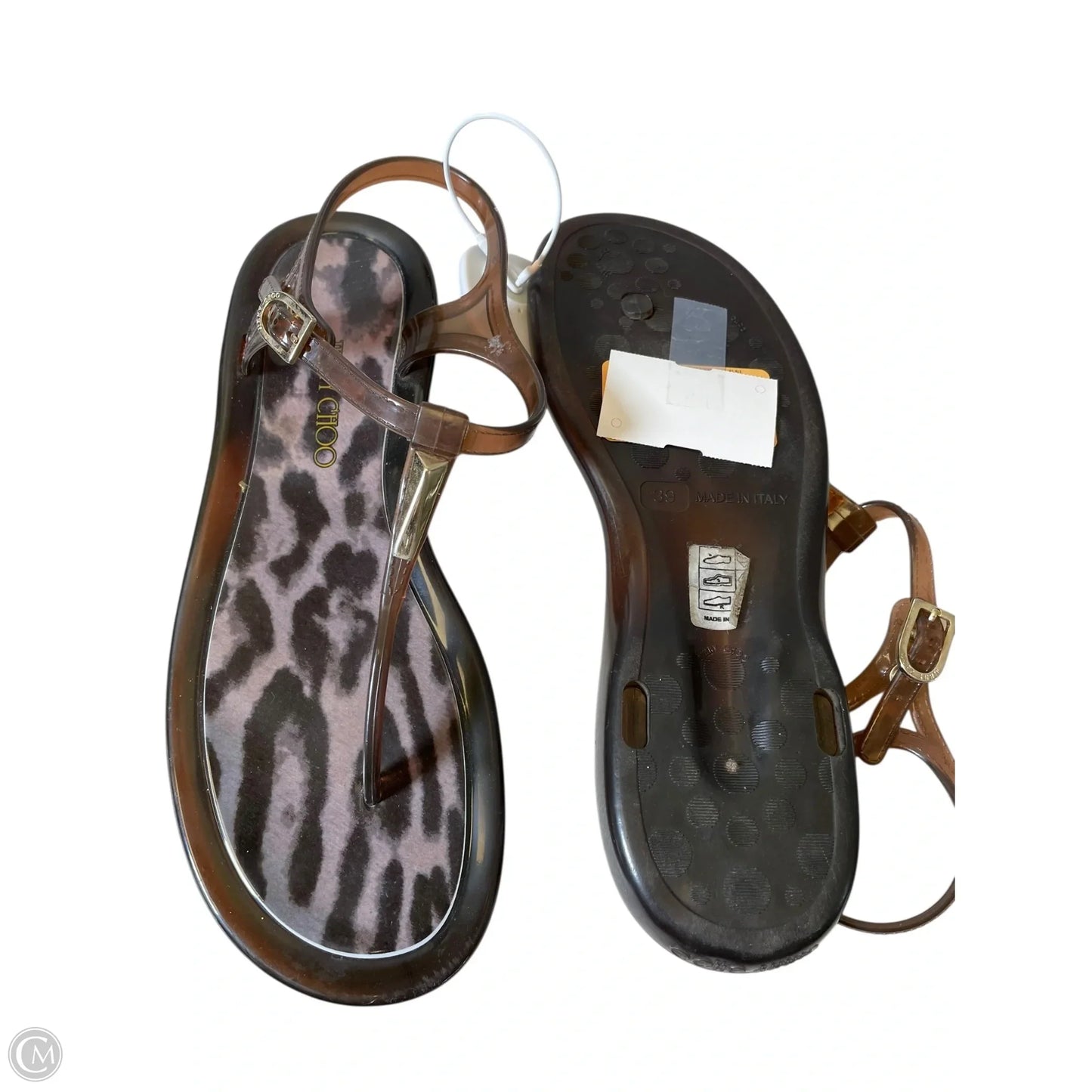 Sandals Luxury Designer By Jimmy Choo In Brown, Size: 8.5