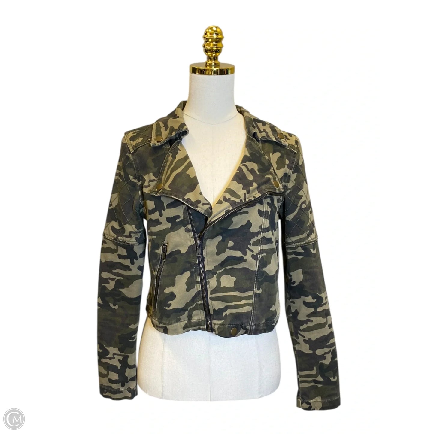 Jacket Denim By Forever 21 In Camouflage Print, Size: L