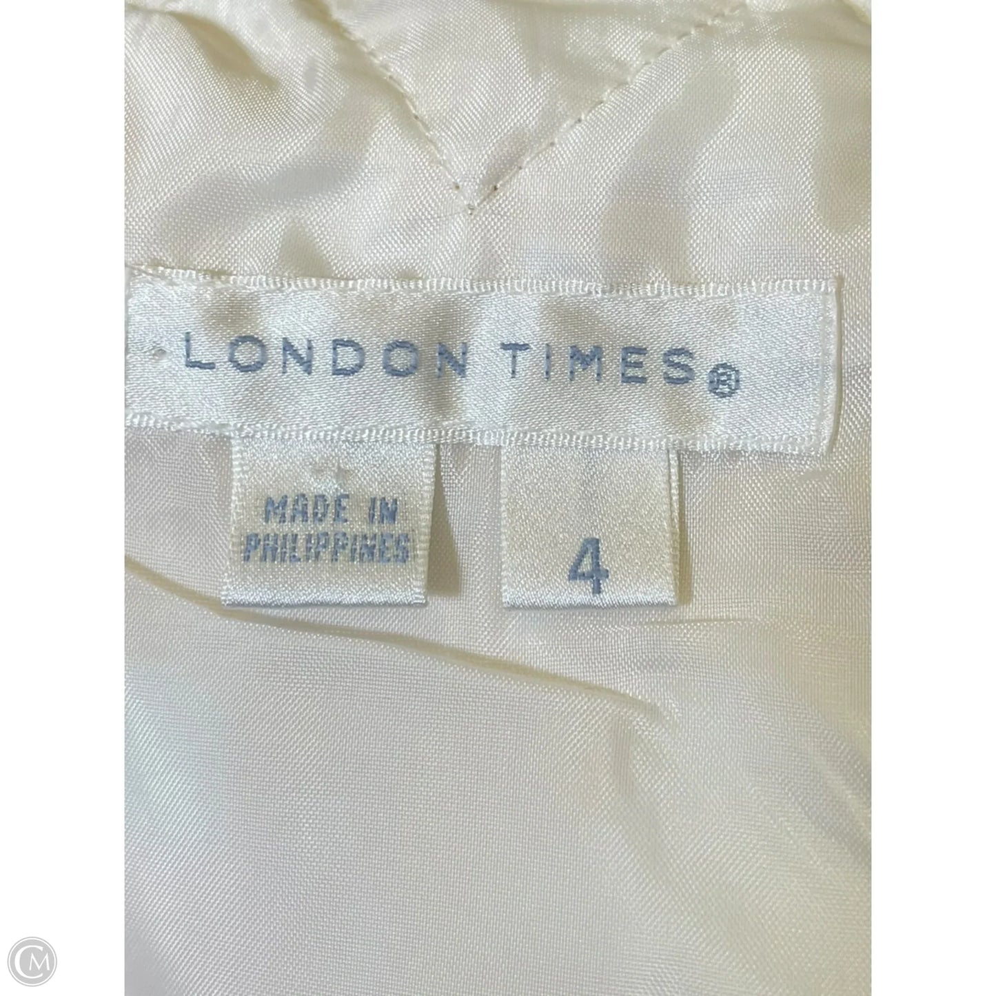 Dress Casual Midi By London Times In White & Yellow, Size: S