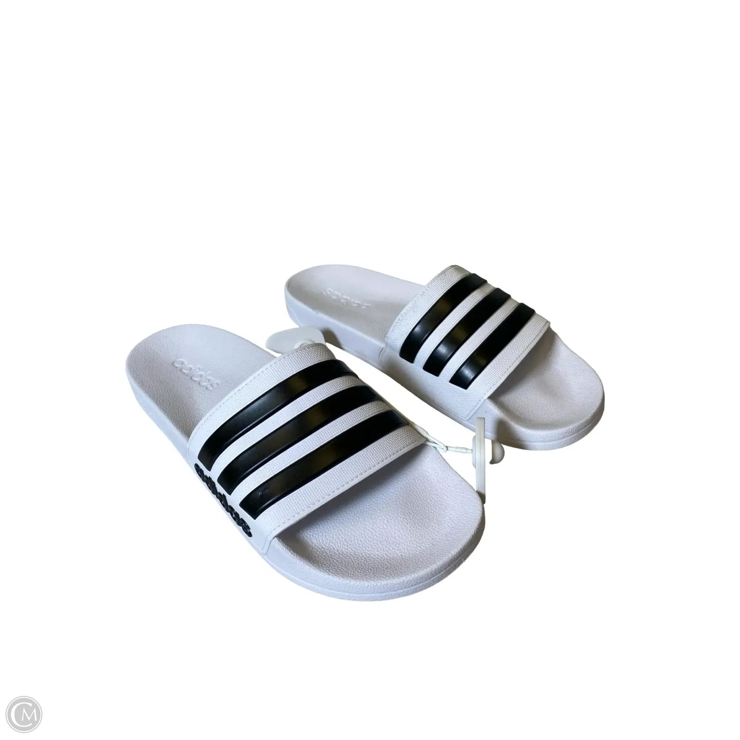 Slippers By Adidas In Black & White, Size: 10