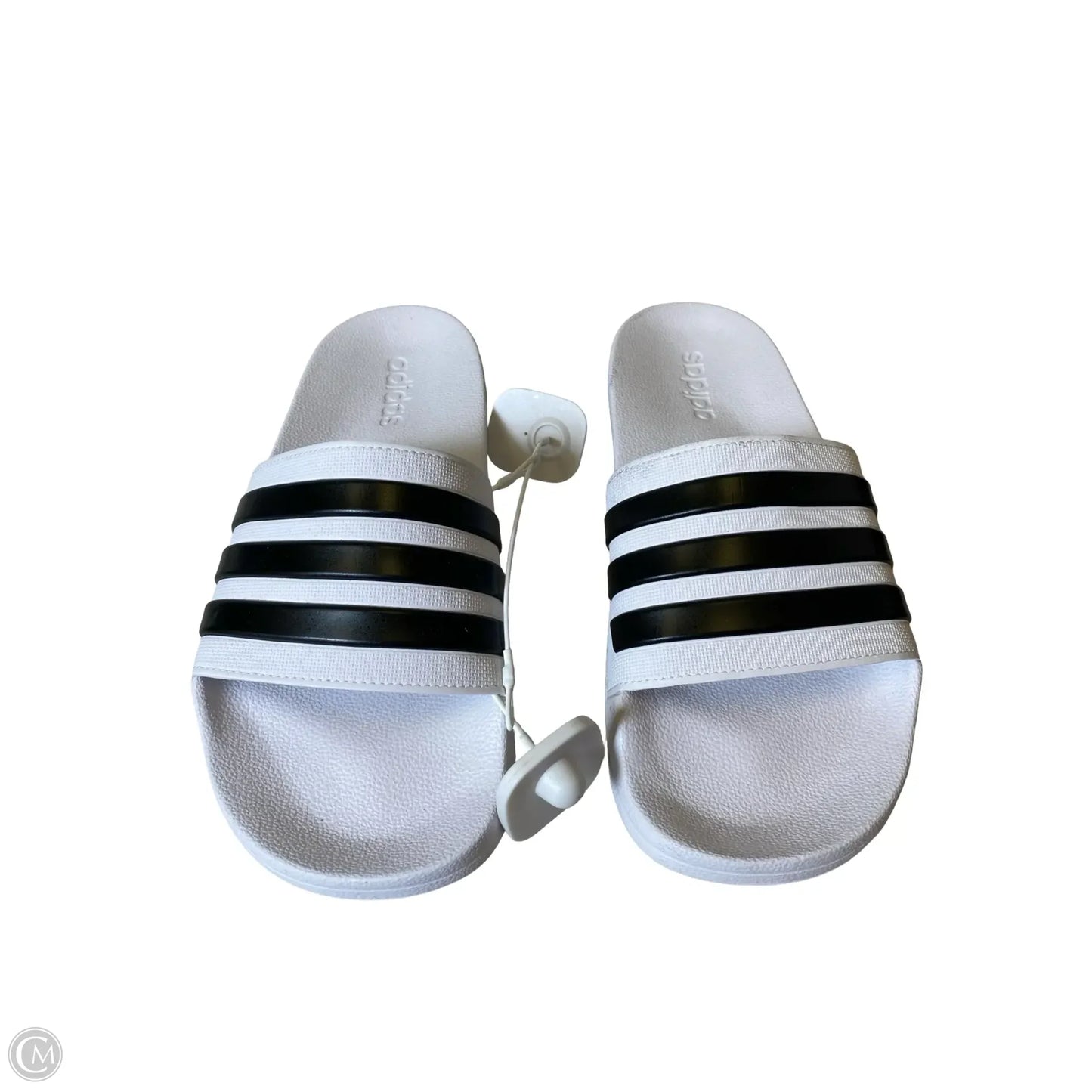 Slippers By Adidas In Black & White, Size: 10