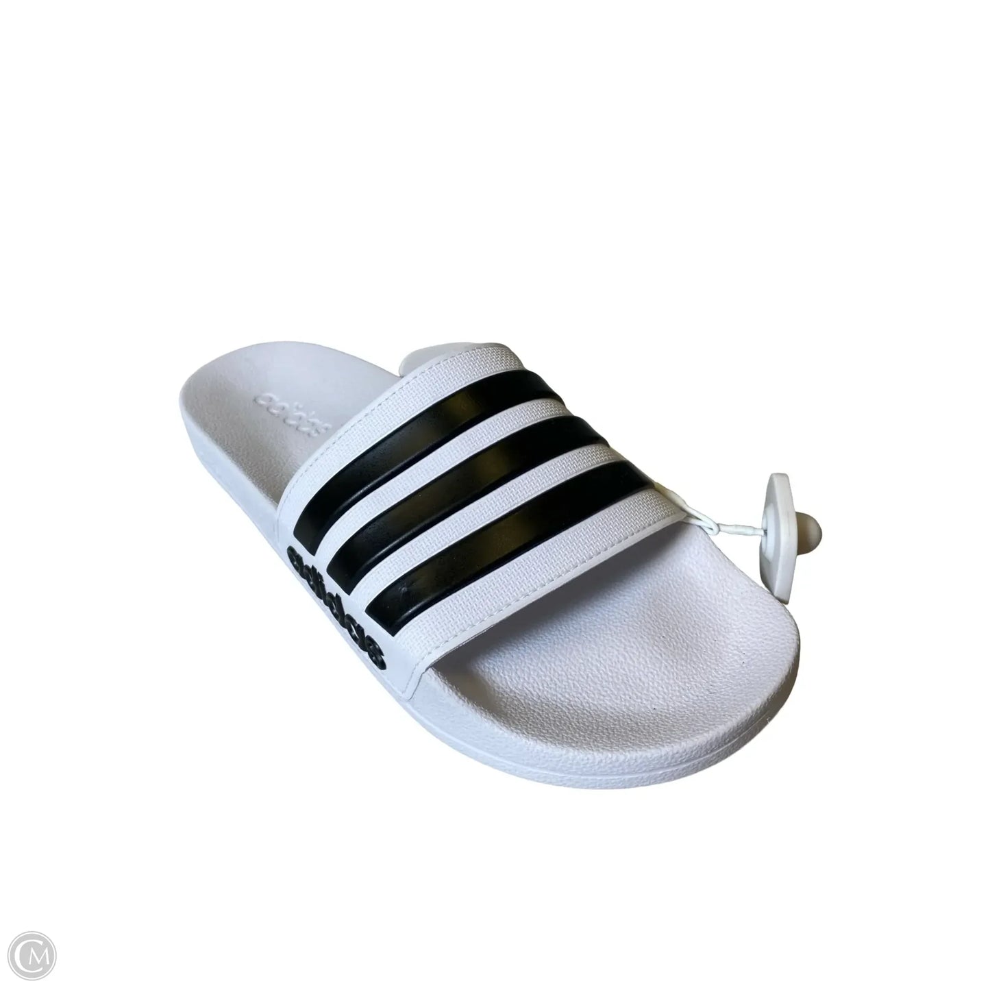 Slippers By Adidas In Black & White, Size: 10