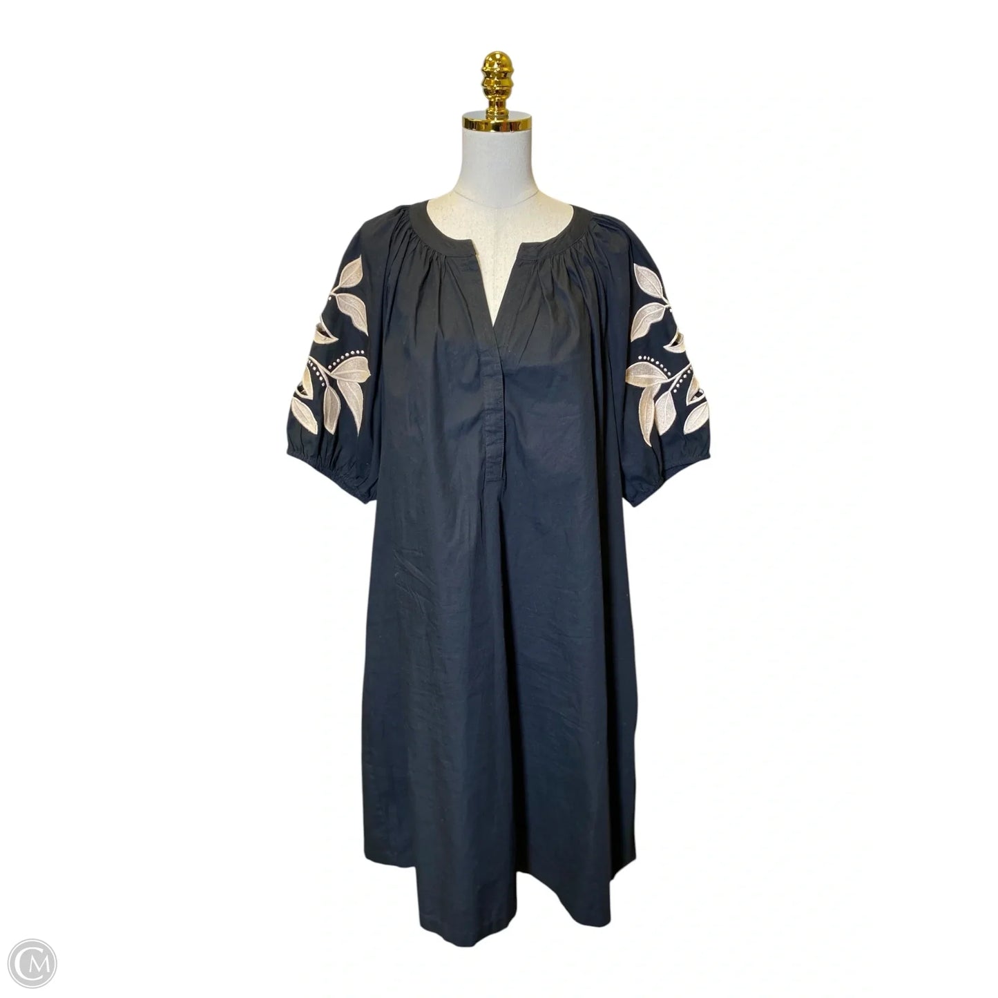 Dress Casual Midi By Chicos In Black & Brown, Size: 4