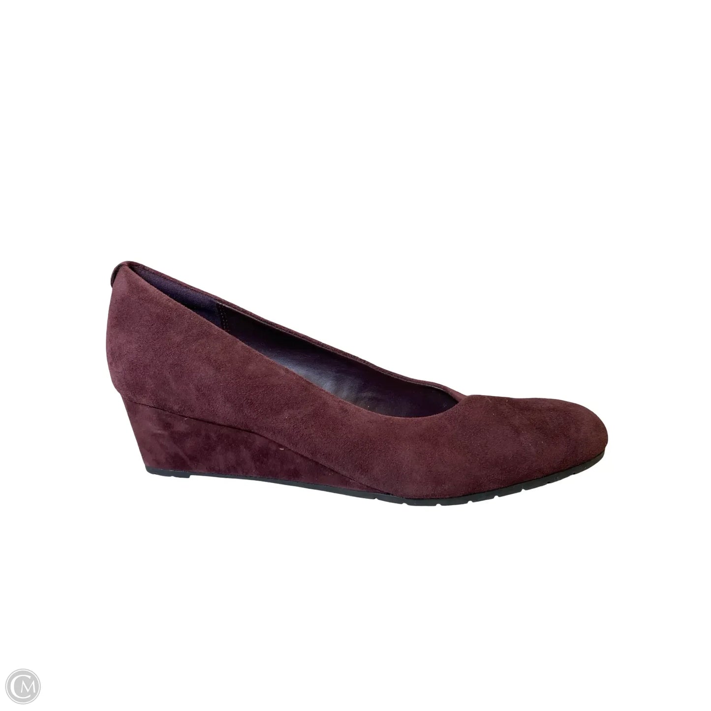 Shoes Heels Wedge By Clarks In Maroon, Size: 8