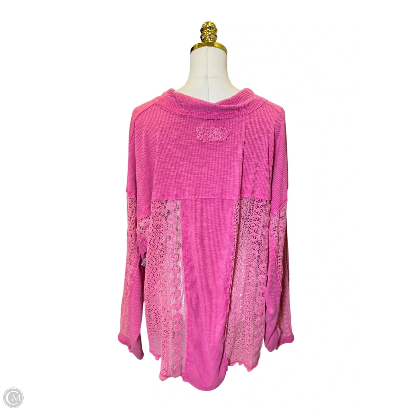 Top Long Sleeve By Pol In Pink, Size: L