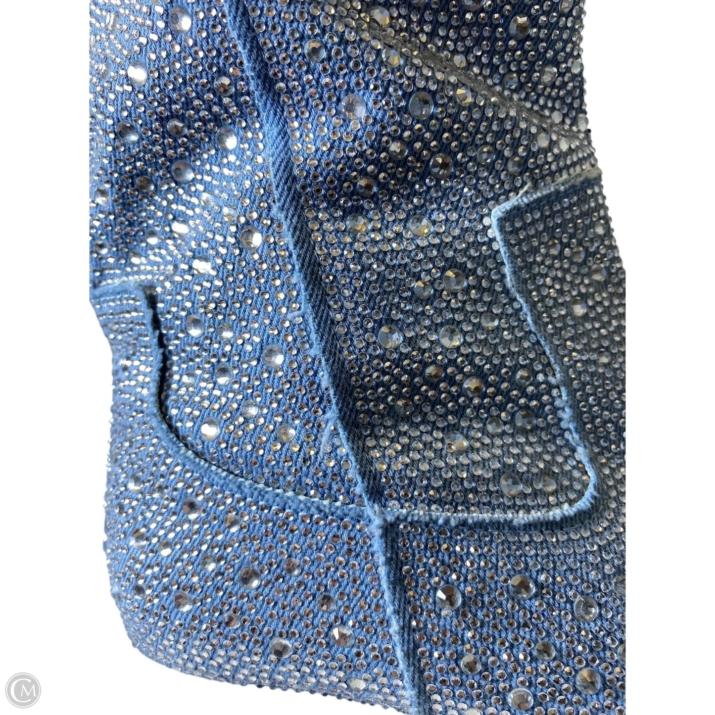Boots Western By Clothes Mentor In Blue Denim, Size: 7.5