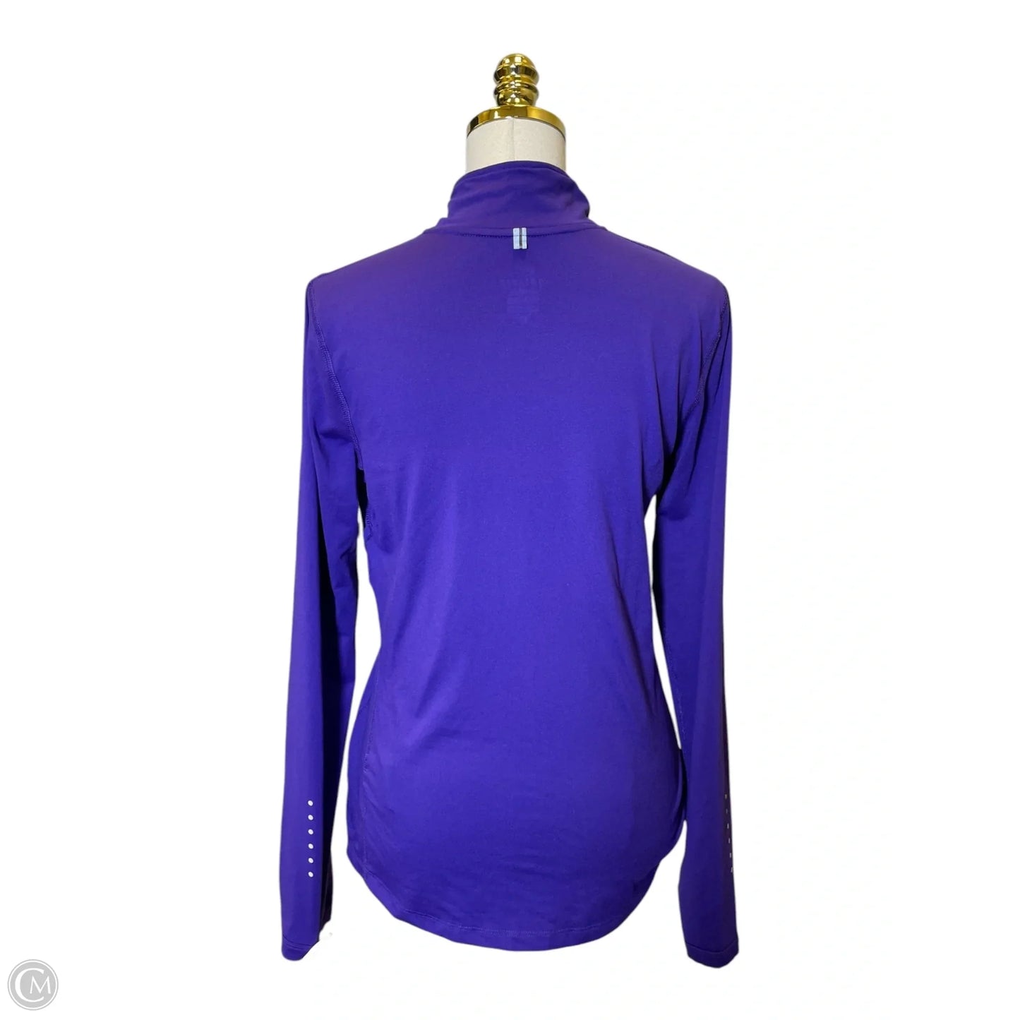 Athletic Top Long Sleeve Collar By Nike In Purple, Size: S