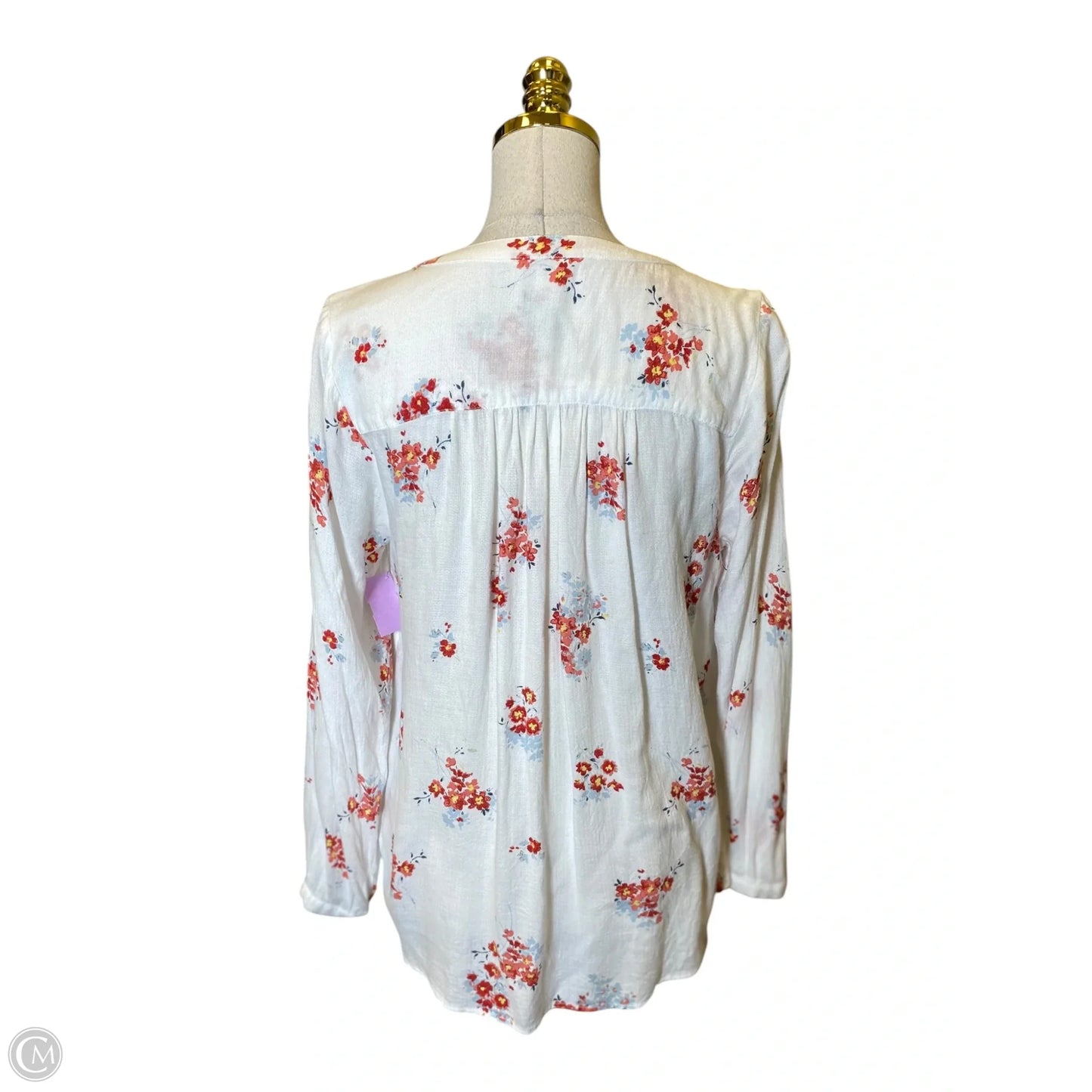 Blouse Long Sleeve By Lucky Brand In Floral Print, Size: M