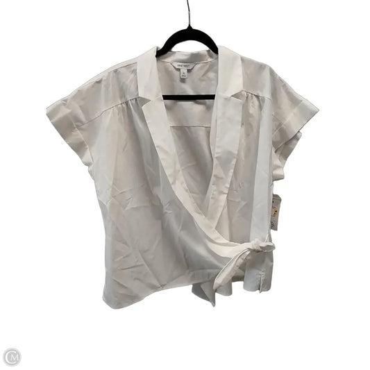 Blouse Short Sleeve By Nine West In White, Size: Xl