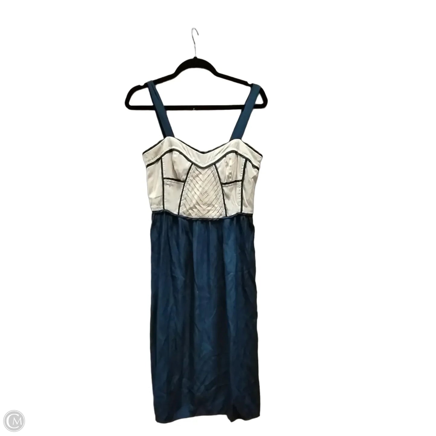 Dress Casual Short By Tinley Road In Blue & Cream, Size: M