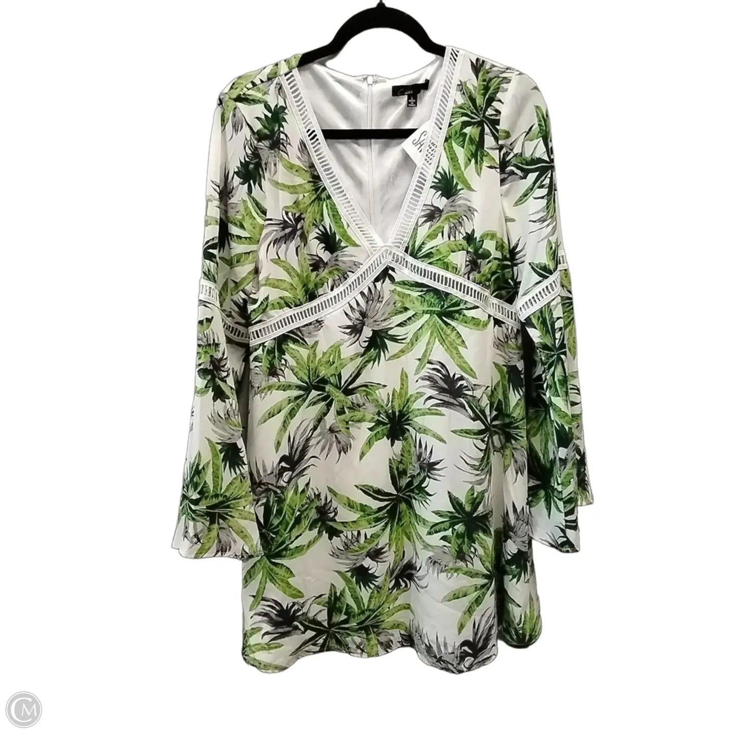 Dress Casual Short By C Luce In Green & White, Size: L