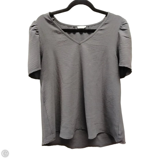 Blouse Short Sleeve By Jodifl In Grey, Size: S