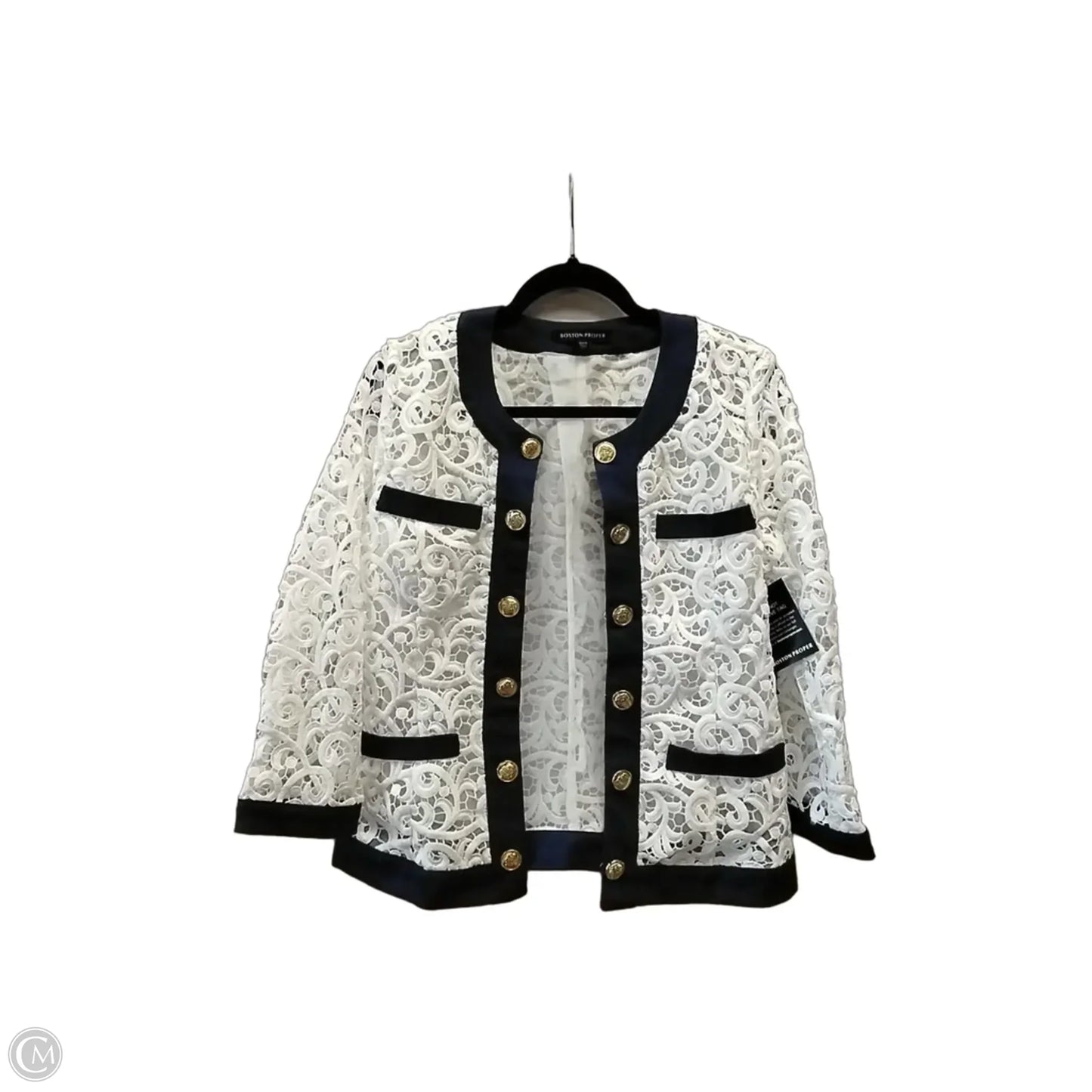 Jacket Other By Boston Proper In Blue & White, Size: M