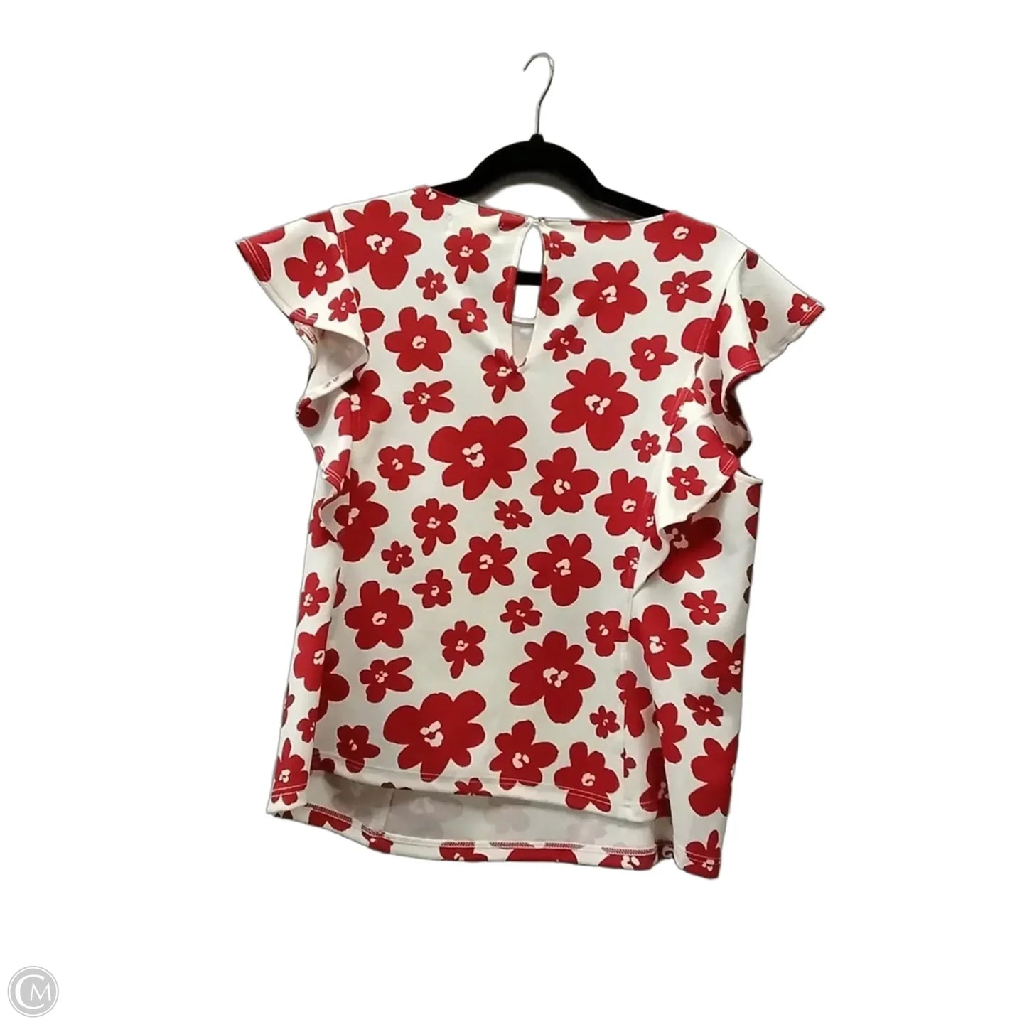 Blouse Short Sleeve By Melloday In Cream & Red, Size: L