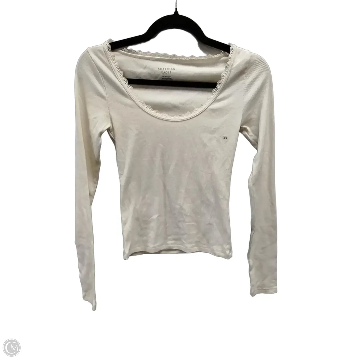 Top Long Sleeve By American Eagle In Cream, Size: Xs