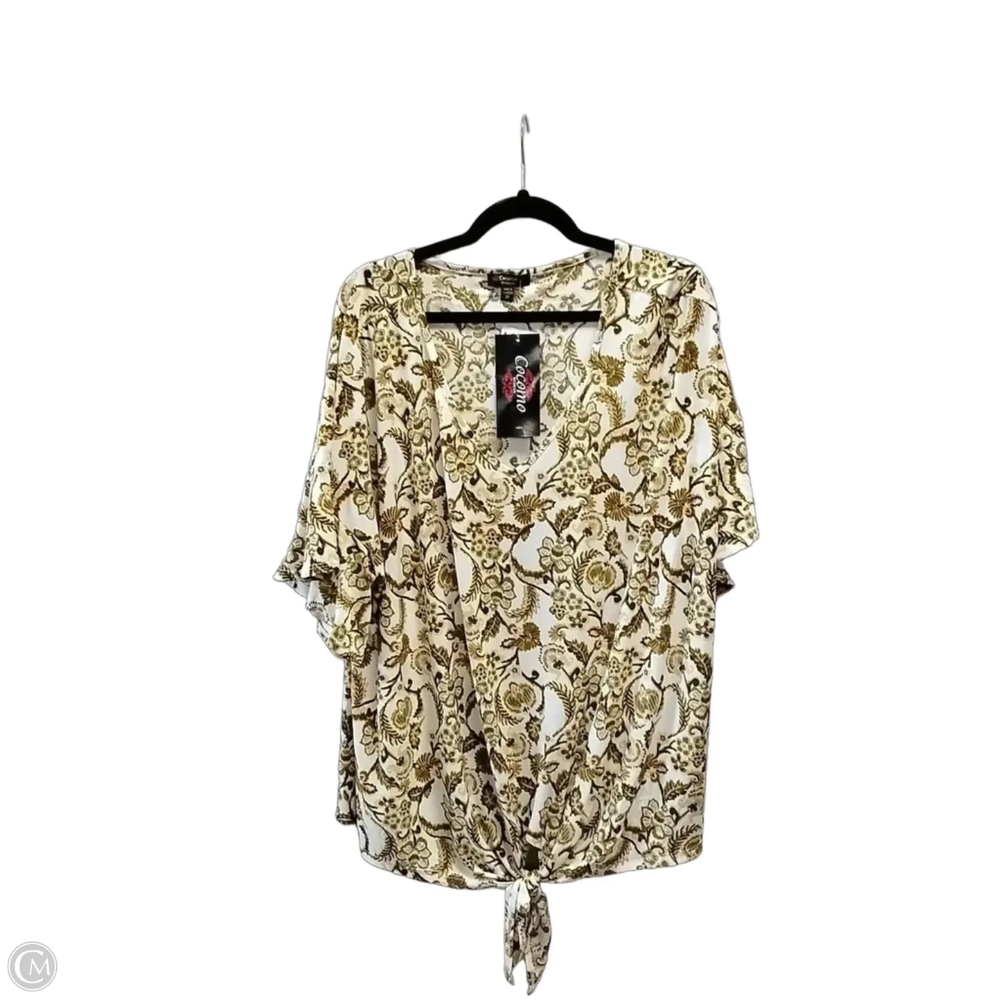 Blouse Short Sleeve By Cocomo In Floral Print, Size: 3x