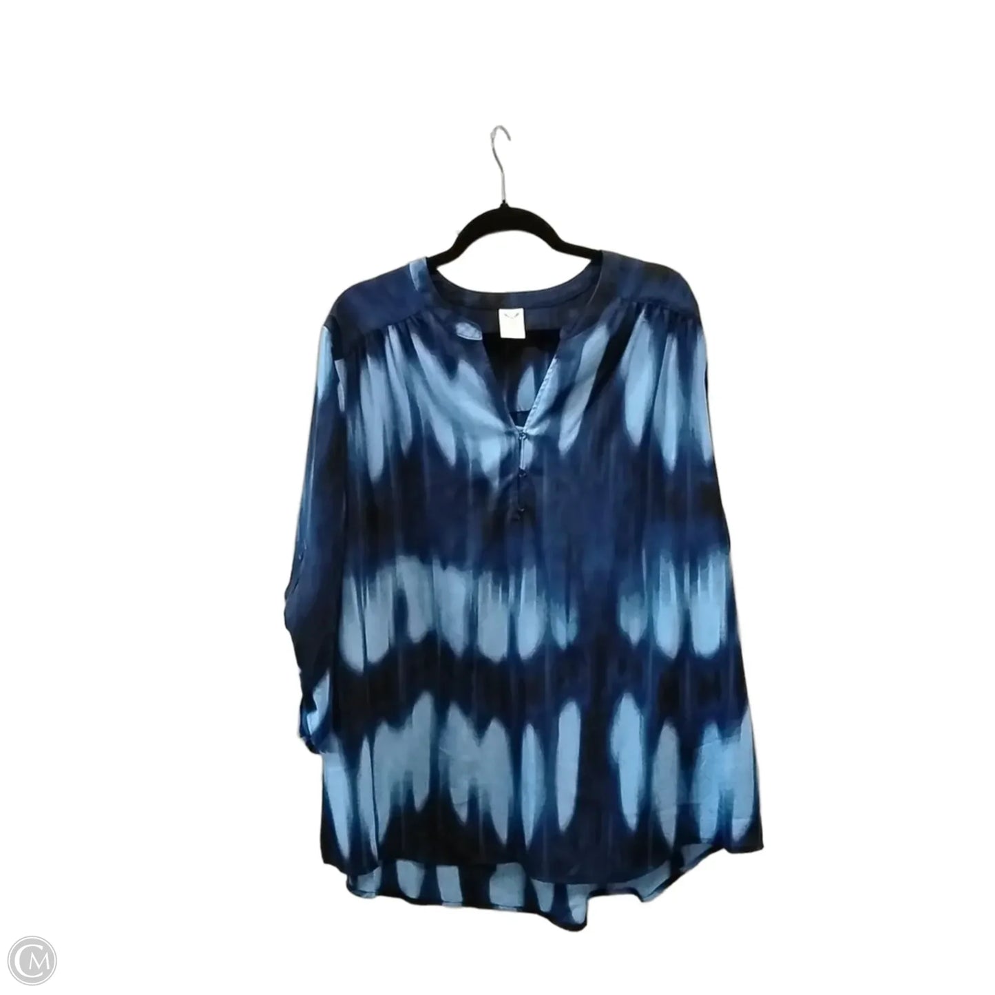 Blouse Long Sleeve By Faded Glory In Tie Dye Print, Size: 3x