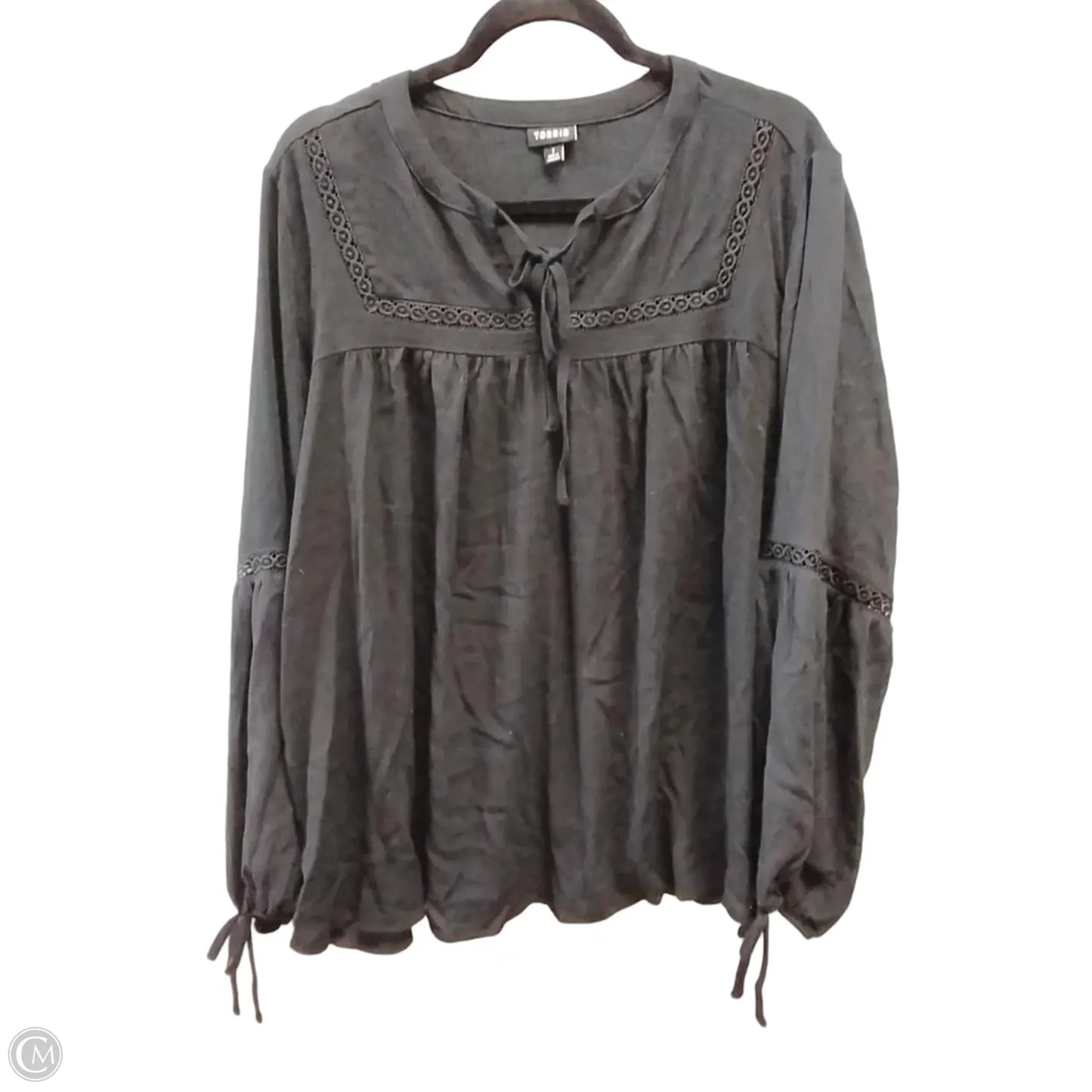 Blouse Long Sleeve By Torrid In Black, Size: 1x