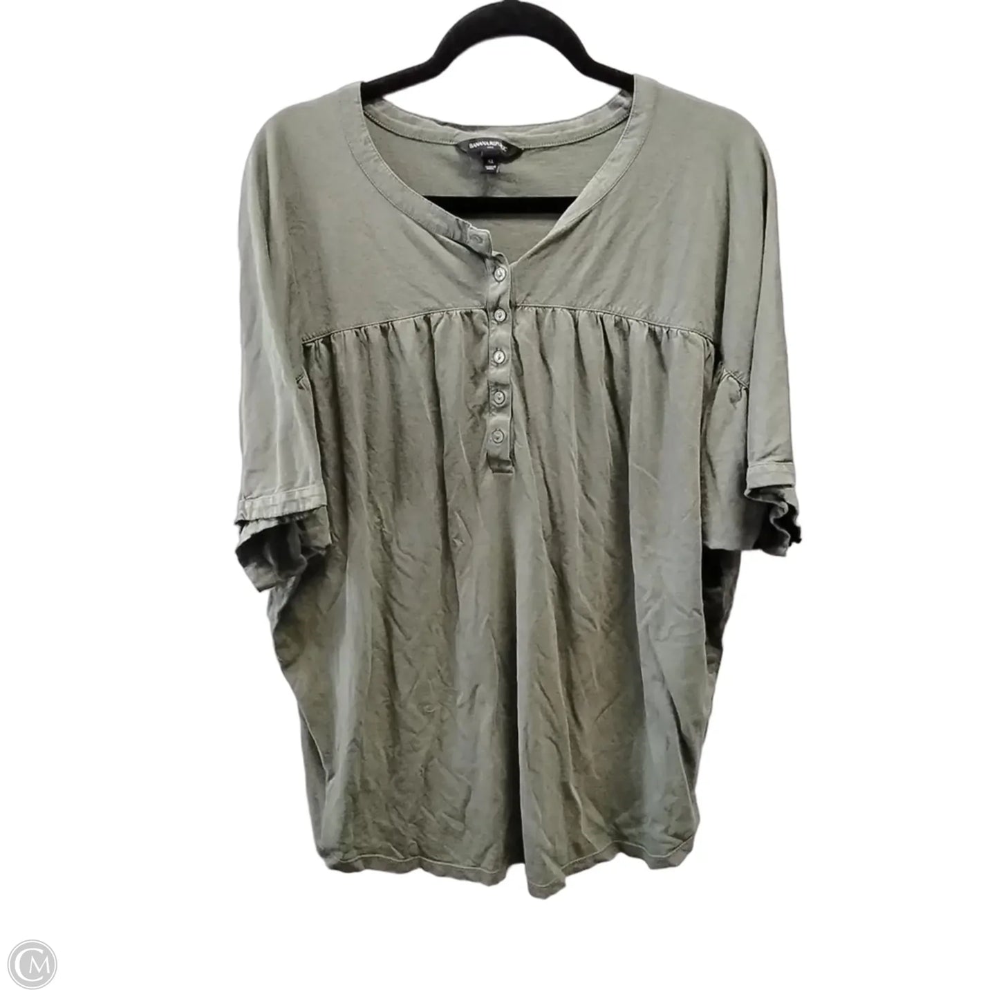 Top Short Sleeve By Banana Republic In Green, Size: Xl
