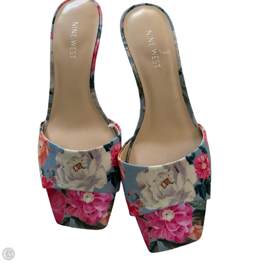 Shoes Heels Kitten By Nine West In Floral Print, Size: 9