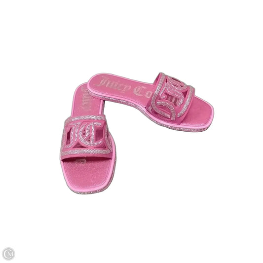 Sandals Flats By Juicy Couture In Pink & Silver, Size: 10