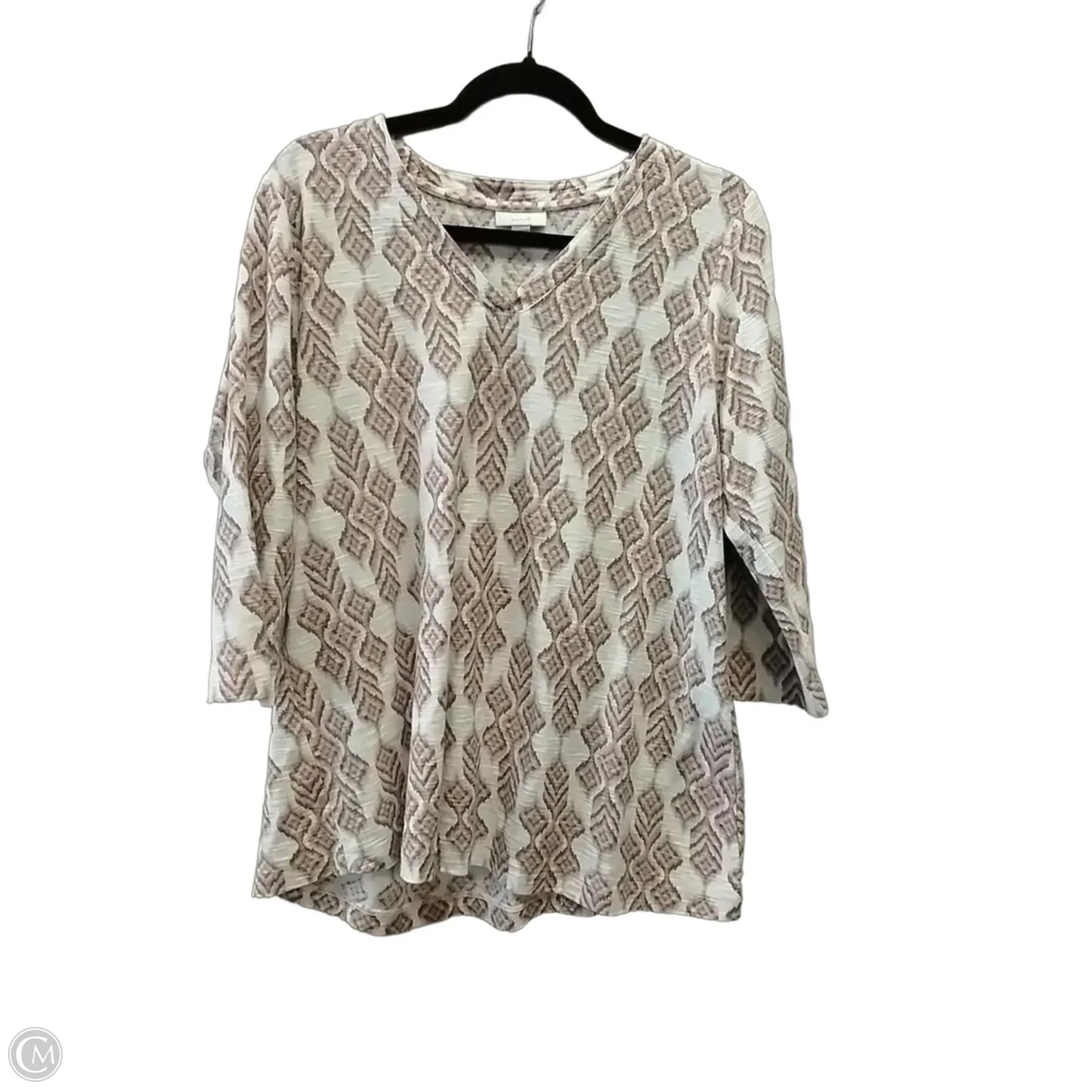 Top Long Sleeve By Pure Jill In Geometric Pattern, Size: L