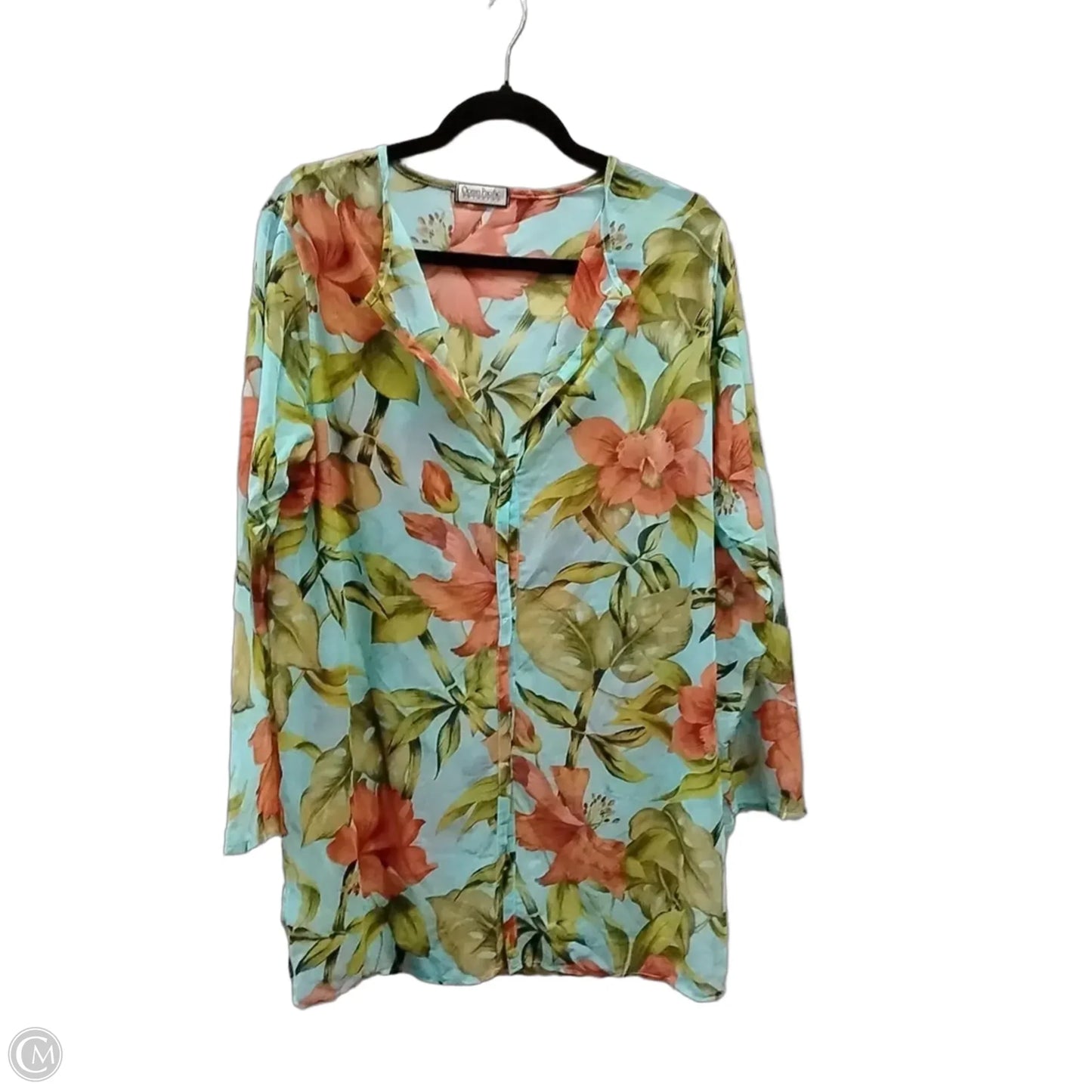 Swimwear Cover-up By Clothes Mentor In Floral Print, Size: Onesize