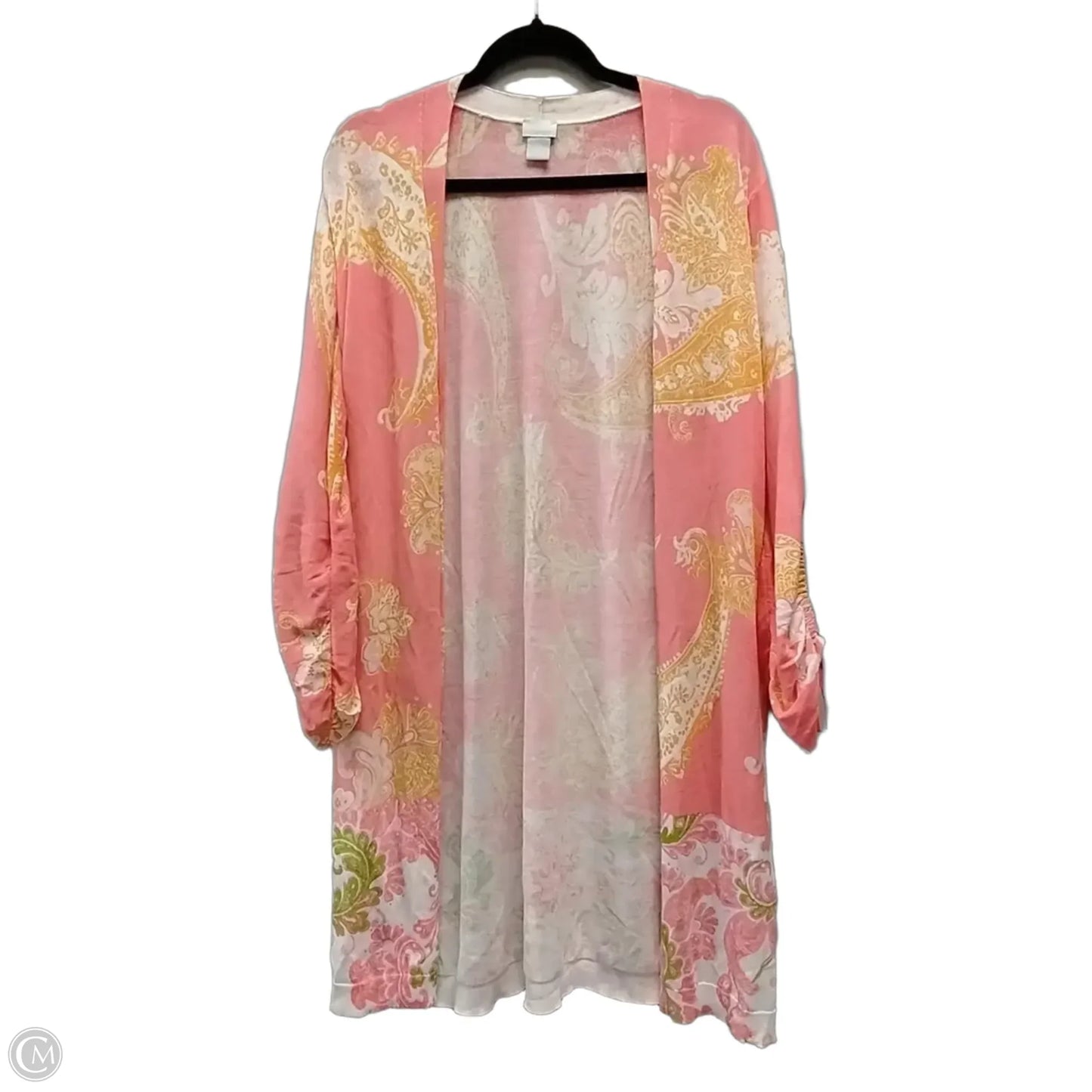 Sweater Cardigan By Chicos In Orange, Size: L