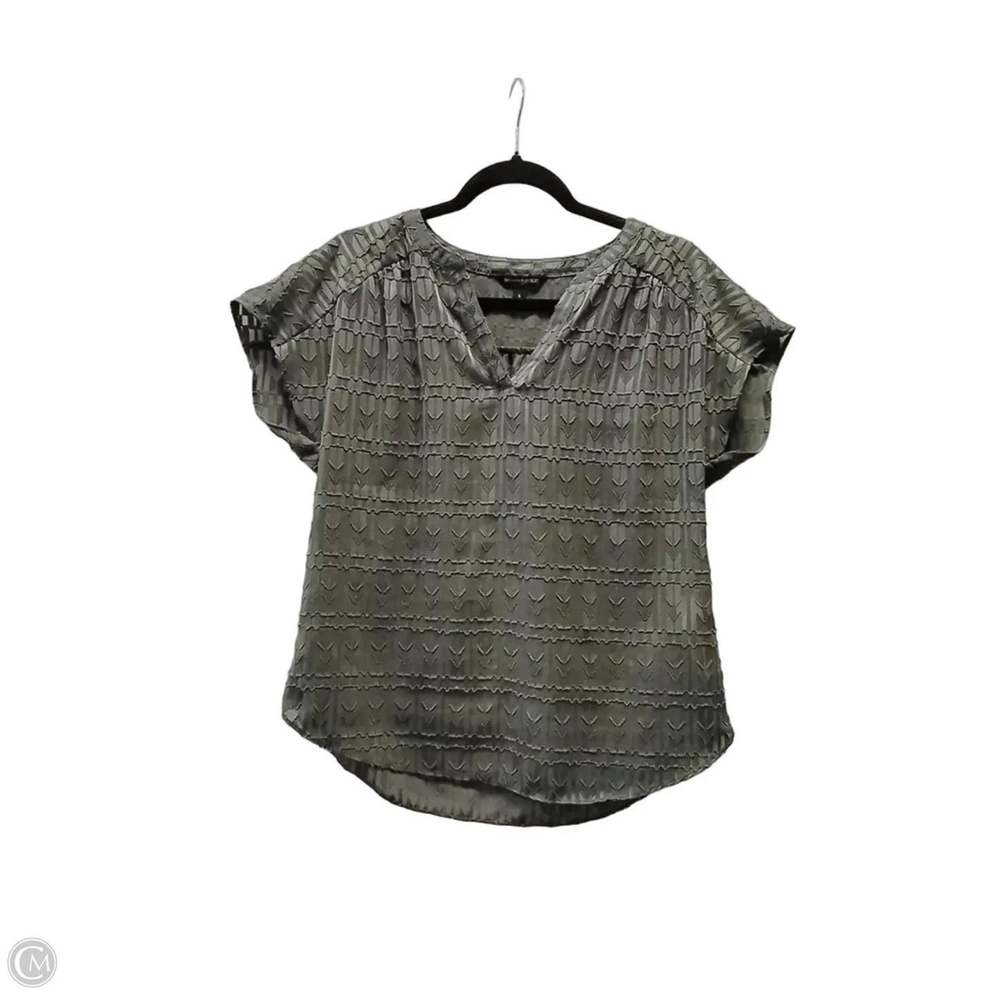 Blouse Short Sleeve By Banana Republic In Green, Size: S