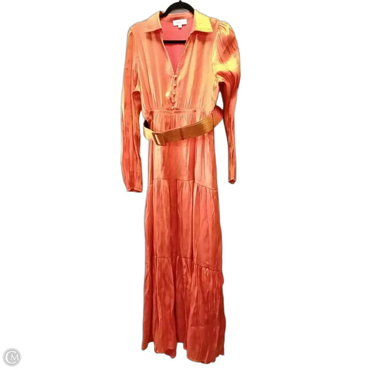 Dress Party Long By Clothes Mentor In Orange, Size: 14